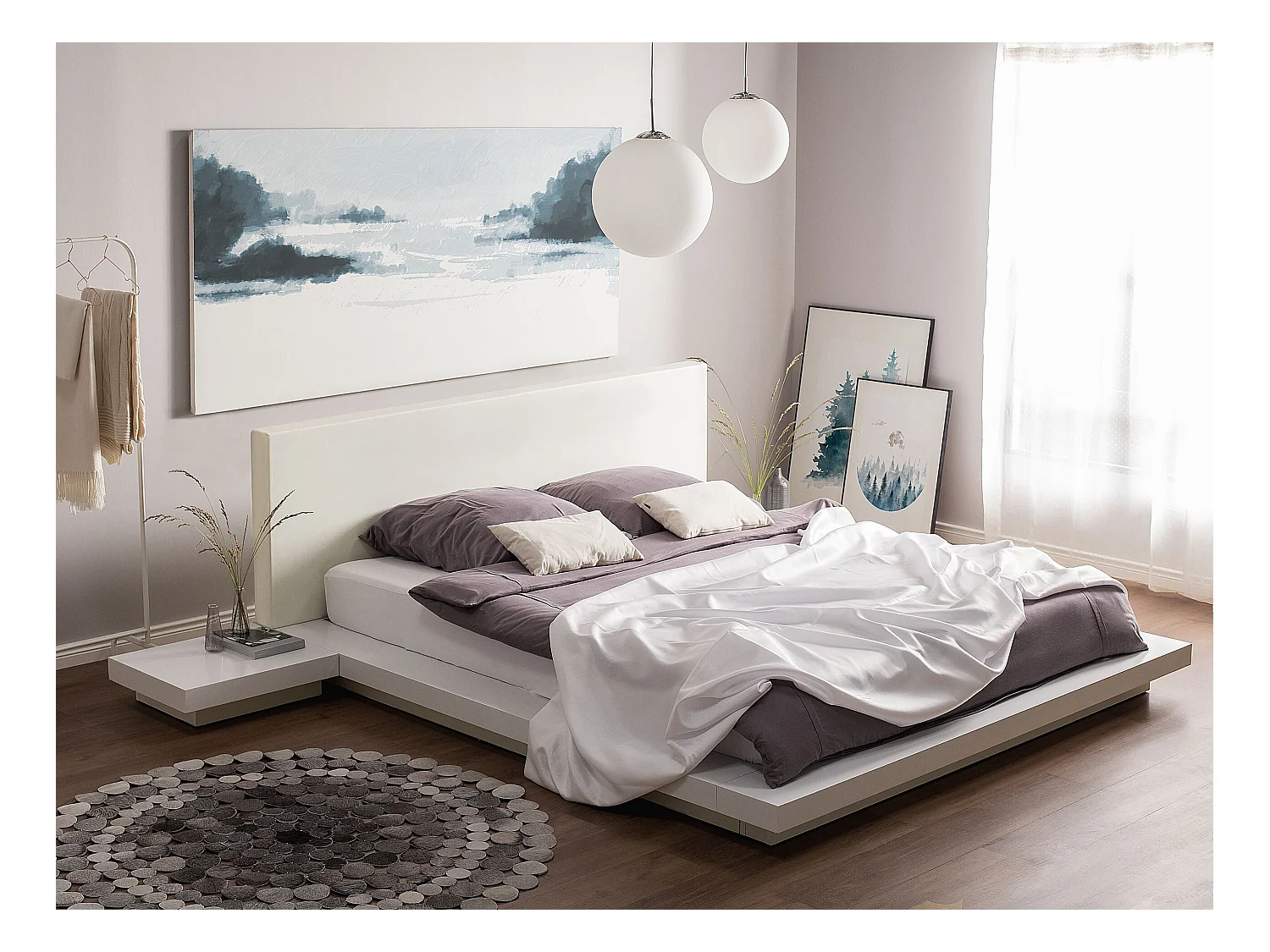 Cama ZEN 160 x 200 cm Blanco