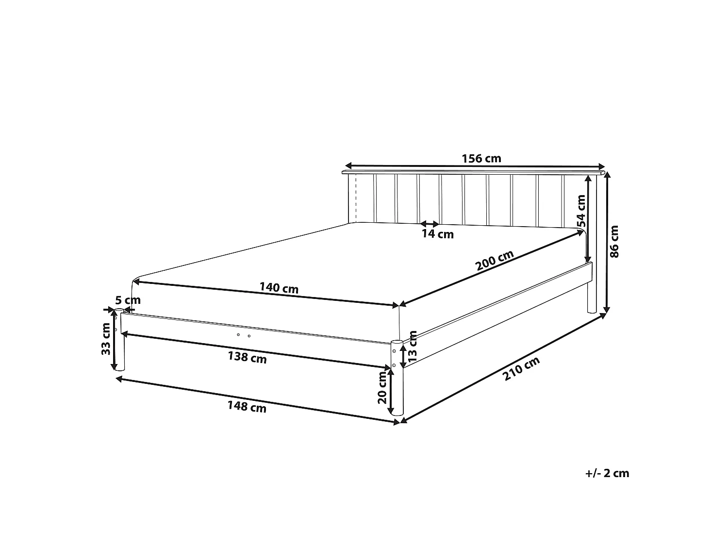 Holzbett hellbraun Lattenrost 140 x 200 cm BARRET