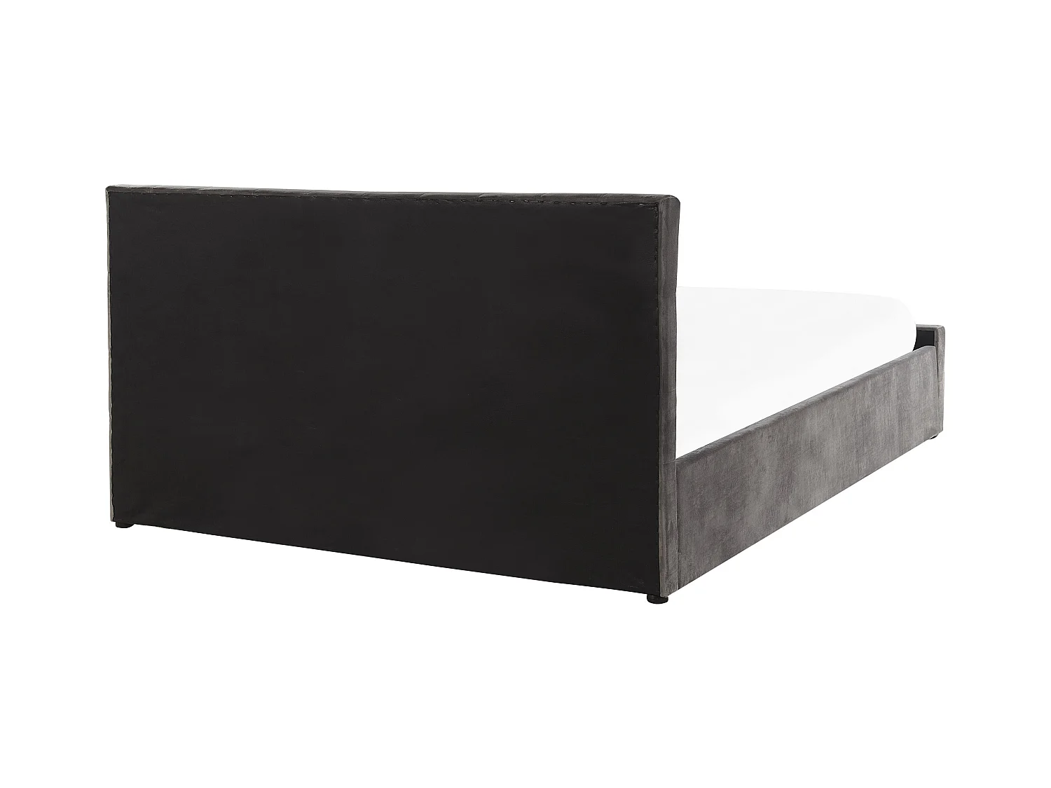 Cama con almacenaje Terciopelo AMIENS 160 x 200 cm Gris