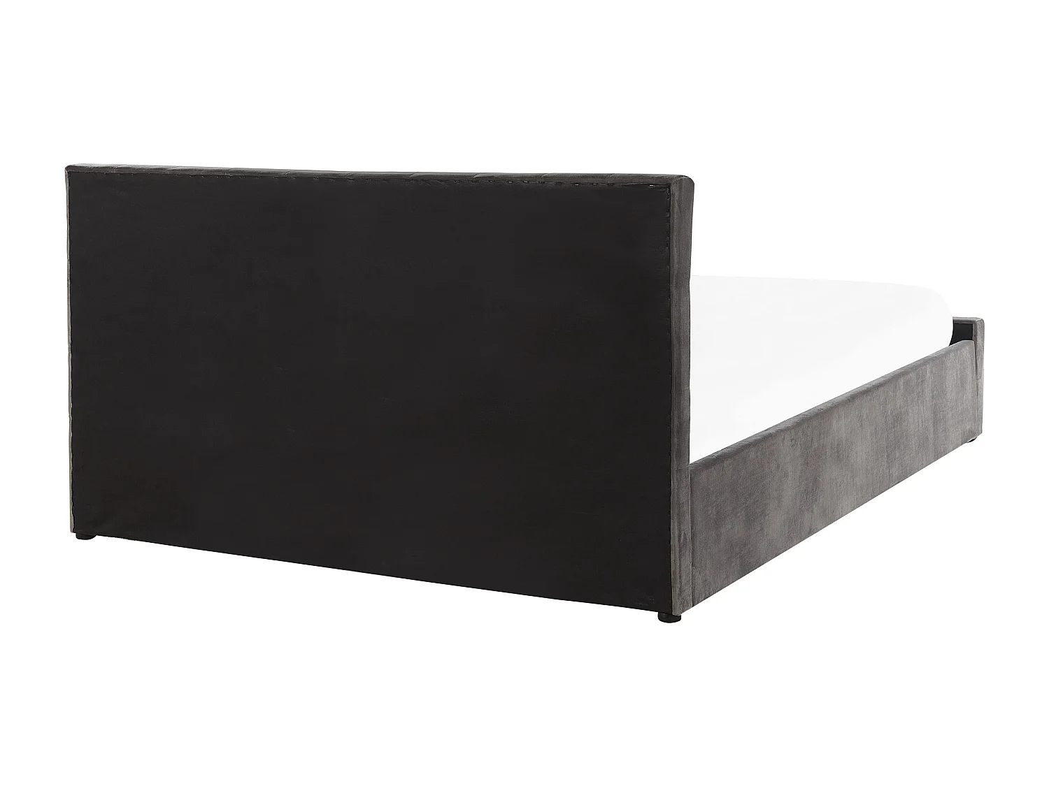 Cama baú Veludo AMIENS 160 x 200 cm Cinzento