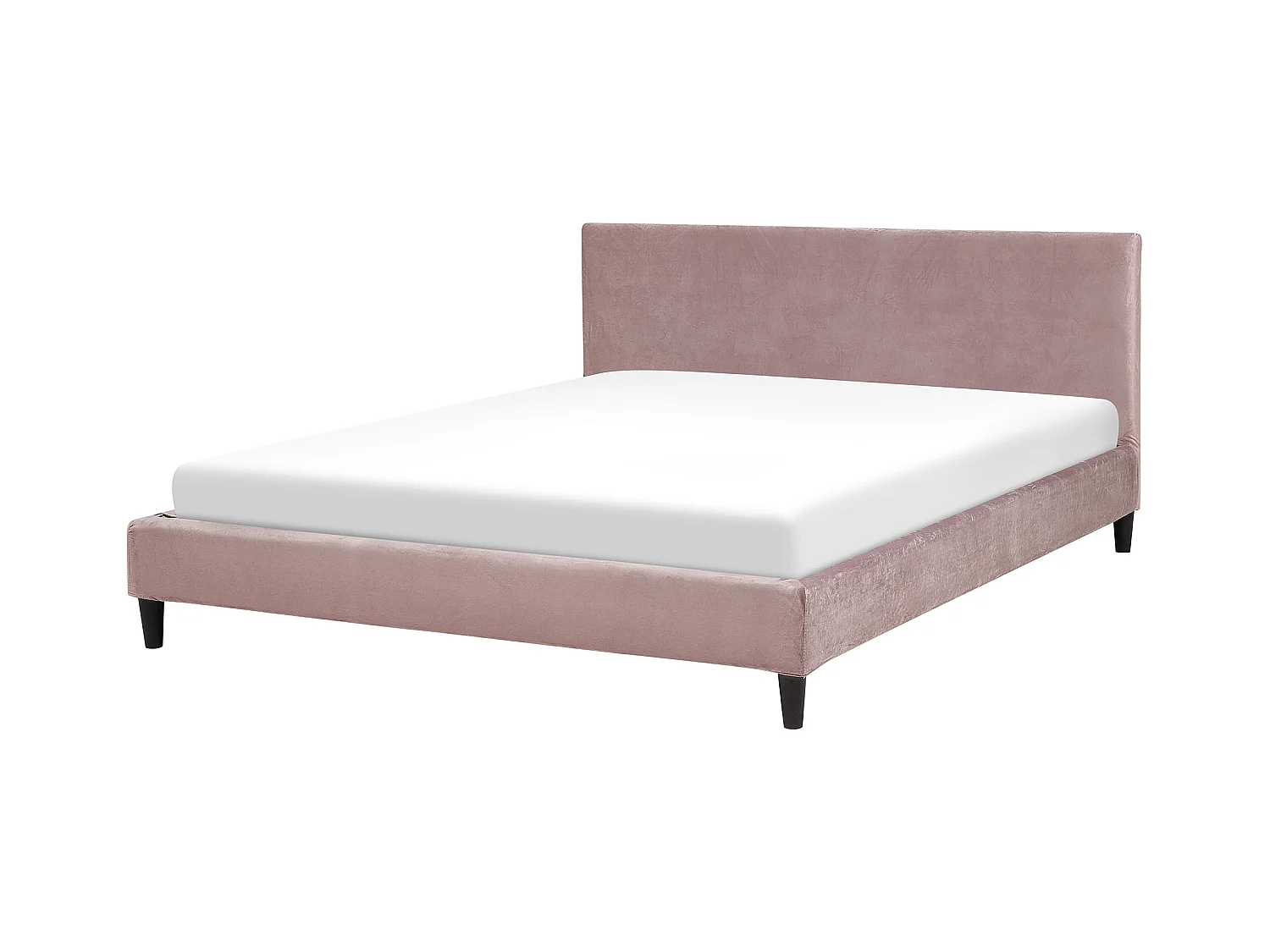 Lit avec sommier Velours FITOU 160 x 200 cm Rose