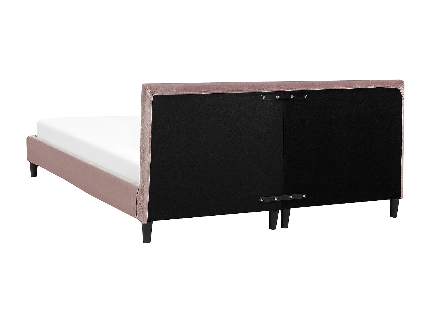 Lit avec sommier Velours FITOU 160 x 200 cm Rose