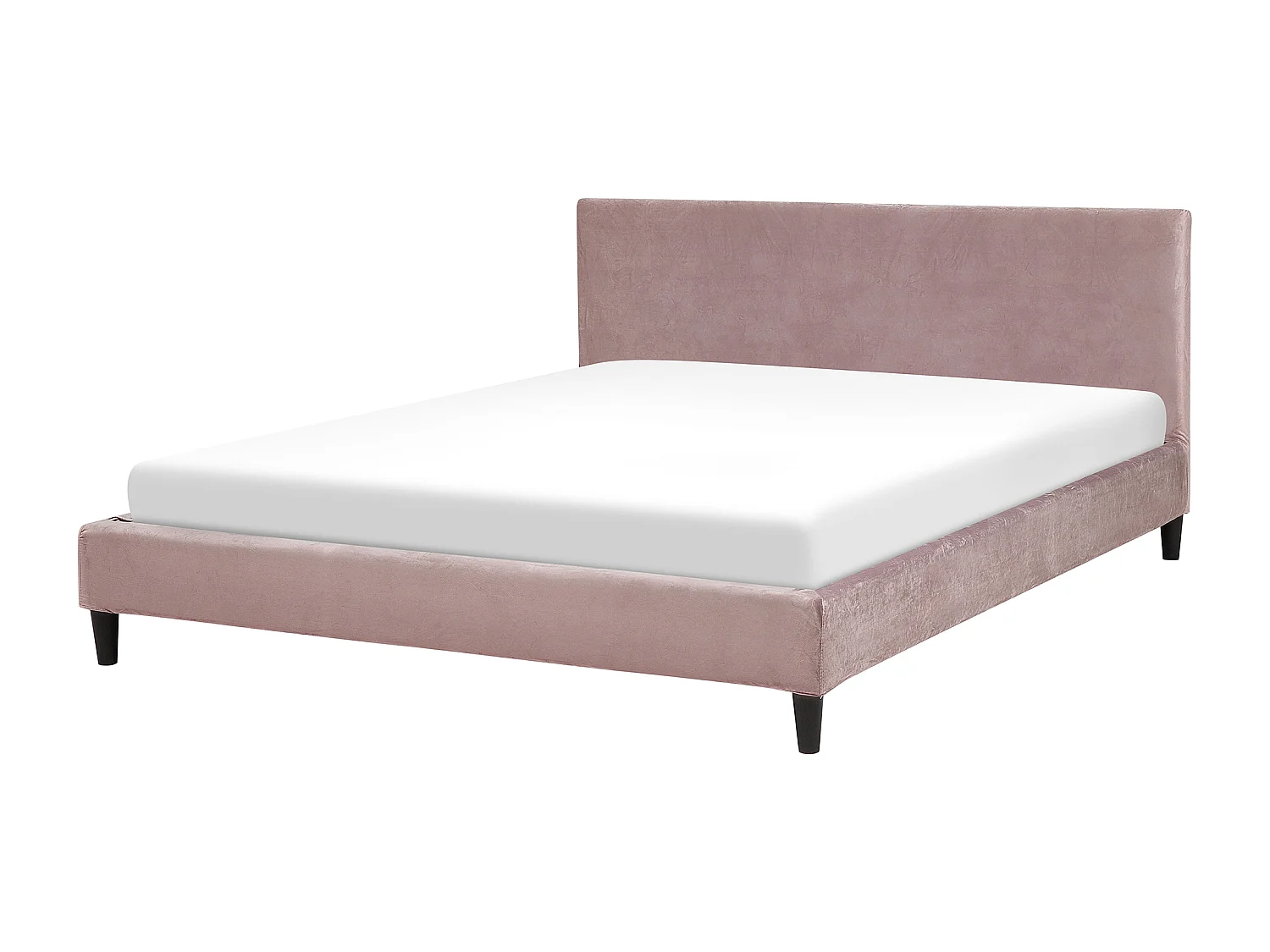 Lit avec sommier Velours FITOU 160 x 200 cm Rose