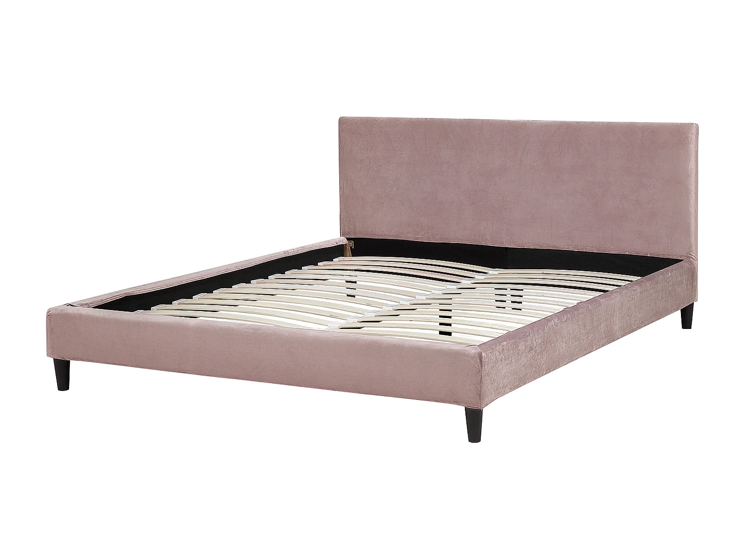 Lit avec sommier Velours FITOU 160 x 200 cm Rose