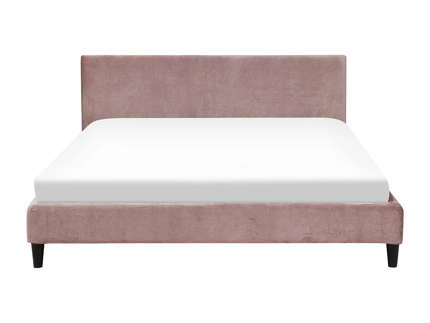Lit avec sommier Velours FITOU 160 x 200 cm Rose