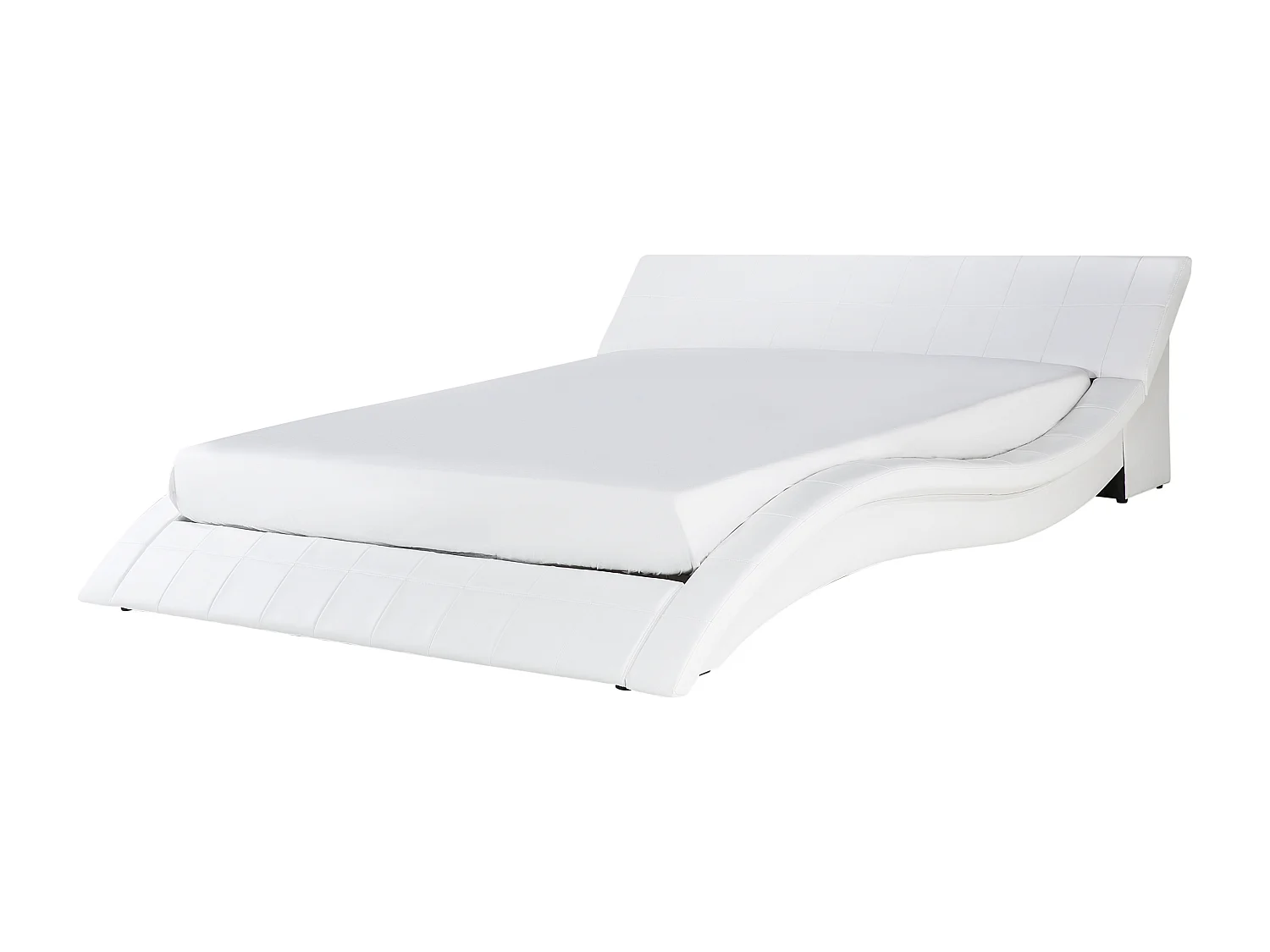 Letto matrimoniale moderno in pelle bianca 180x200cm VICHY