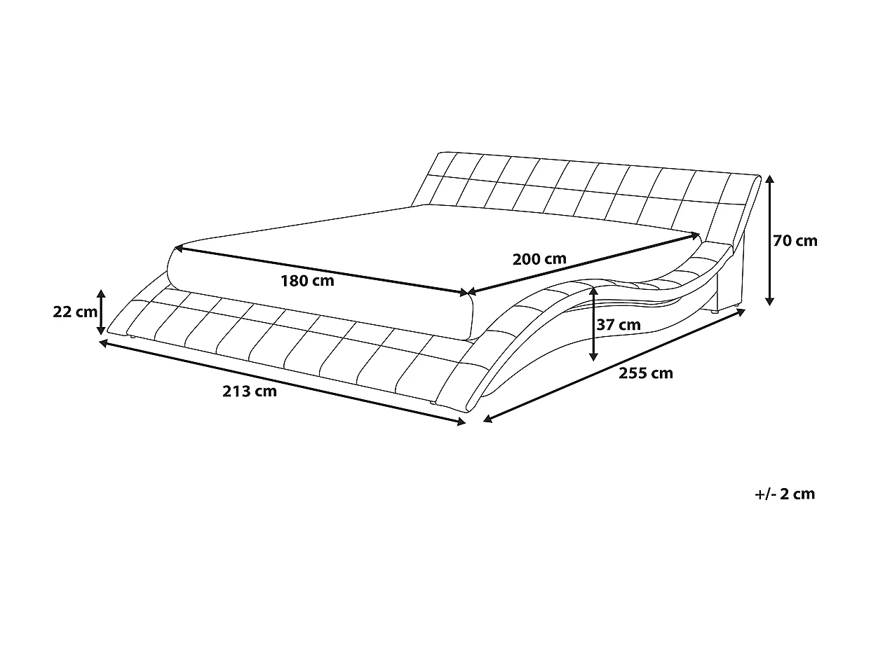 Letto matrimoniale moderno in pelle bianca 180x200cm VICHY