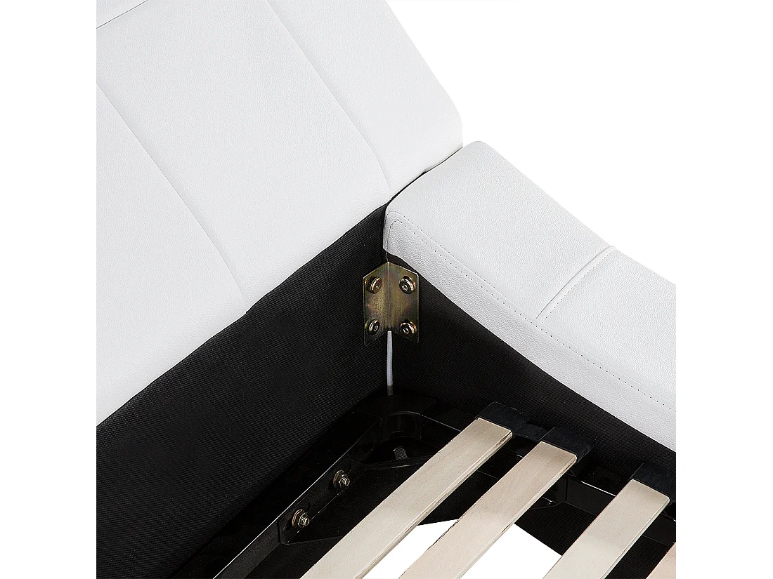 Letto matrimoniale moderno in pelle bianca 180x200cm VICHY