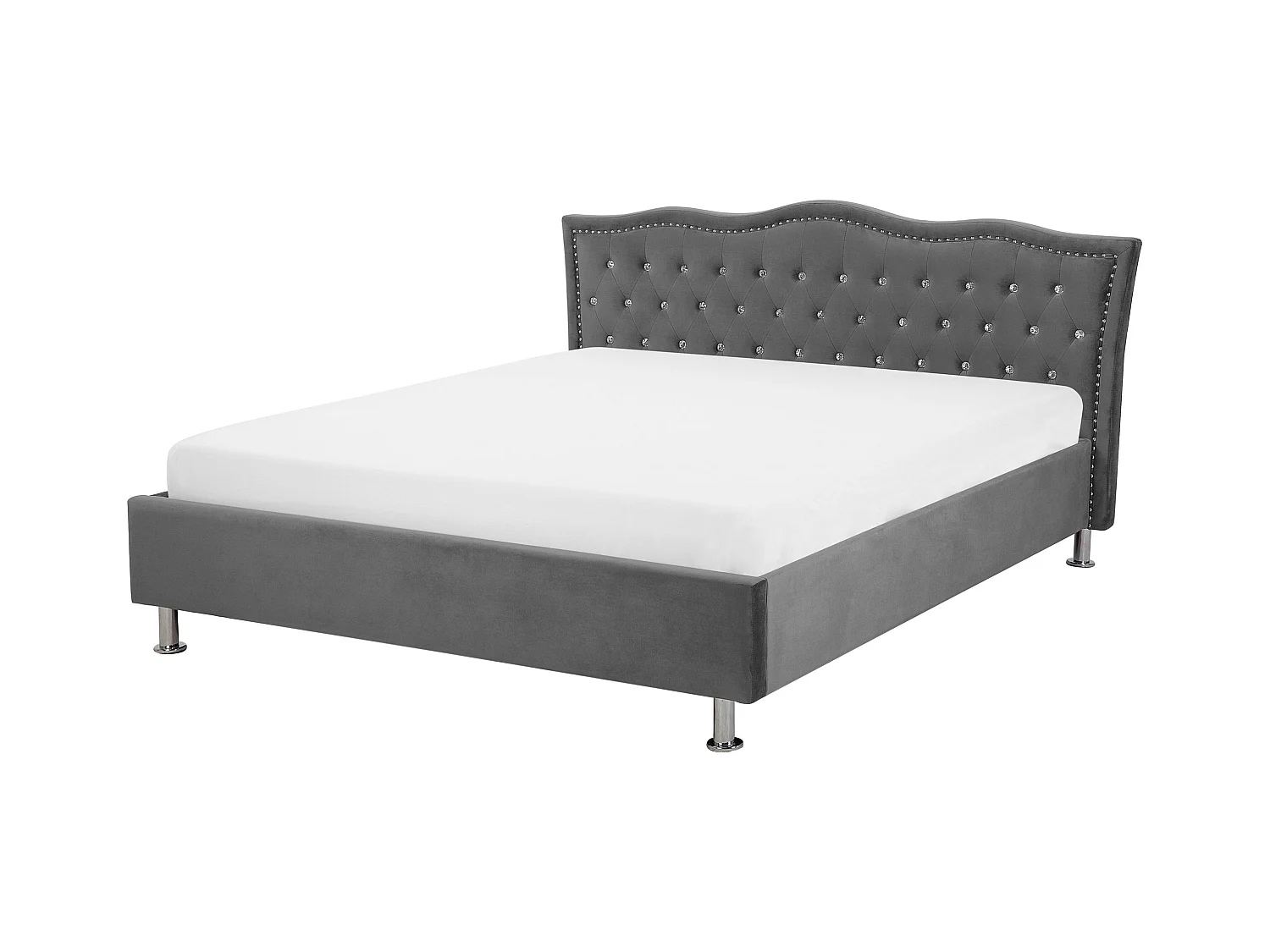 Bed met opbergruimte Fluweel METZ 140 x 200 cm Donkergrijs