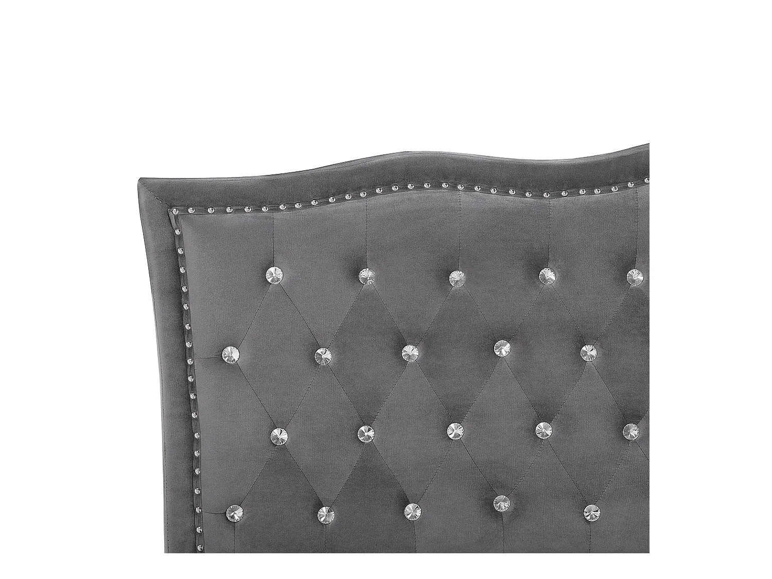 Bed met opbergruimte Fluweel METZ 140 x 200 cm Donkergrijs