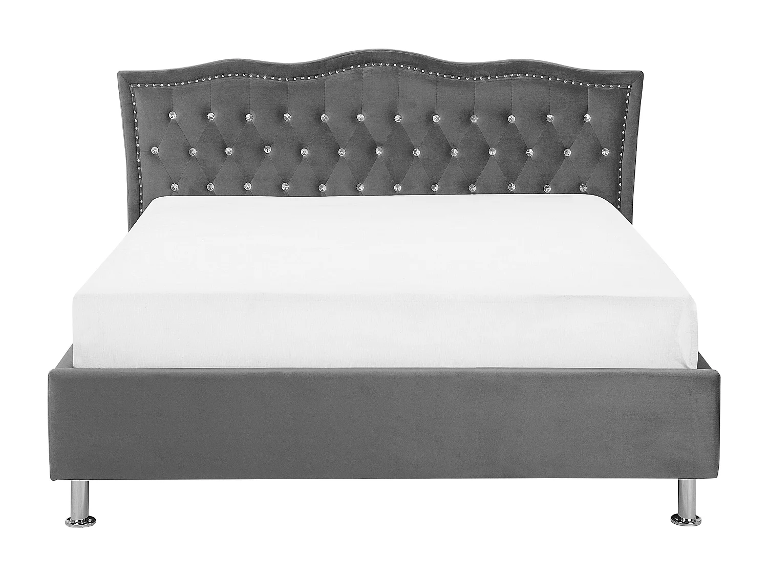 Bed met opbergruimte Fluweel METZ 140 x 200 cm Donkergrijs