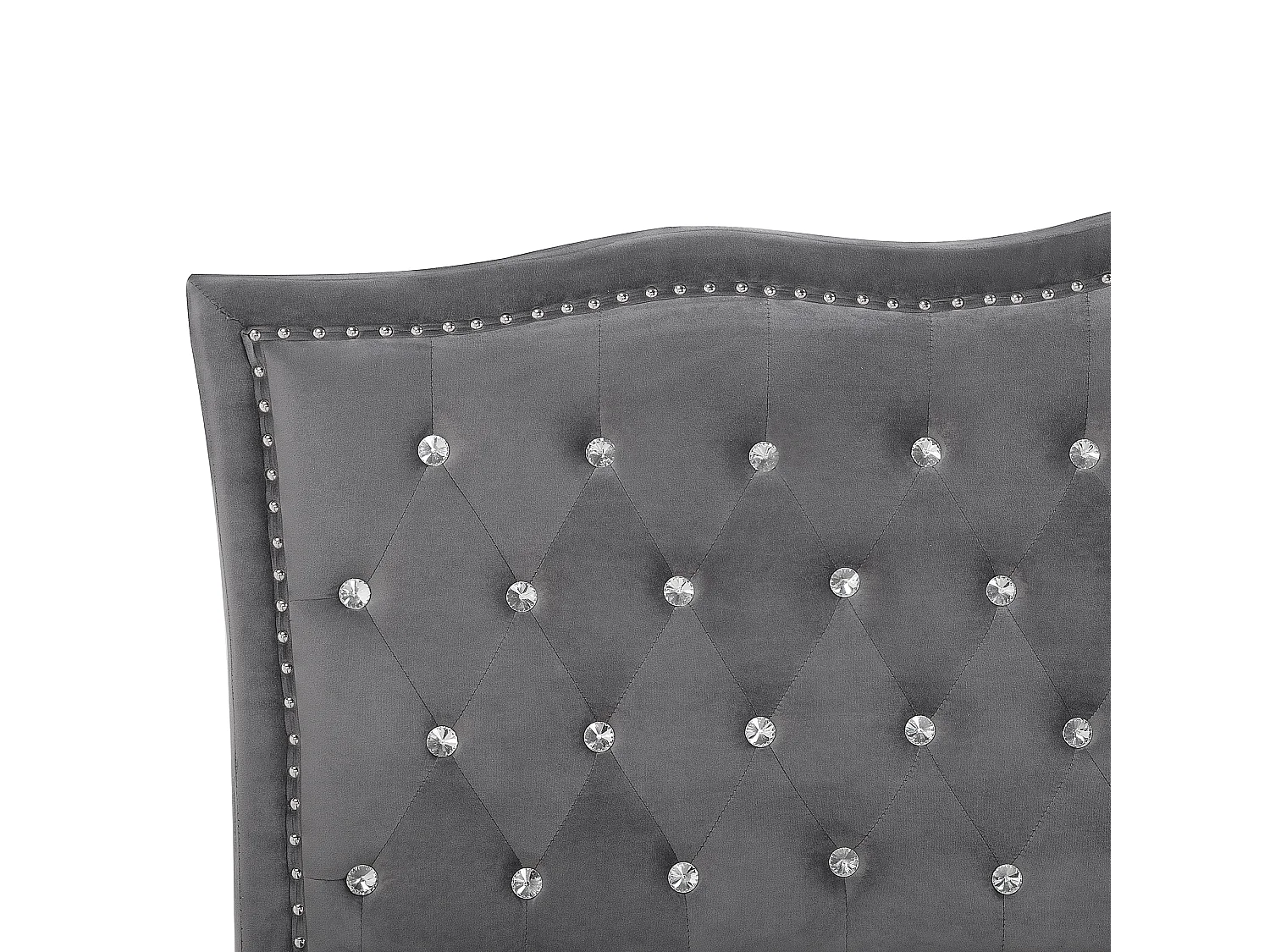 Bed met opbergruimte Fluweel METZ 140 x 200 cm Donkergrijs