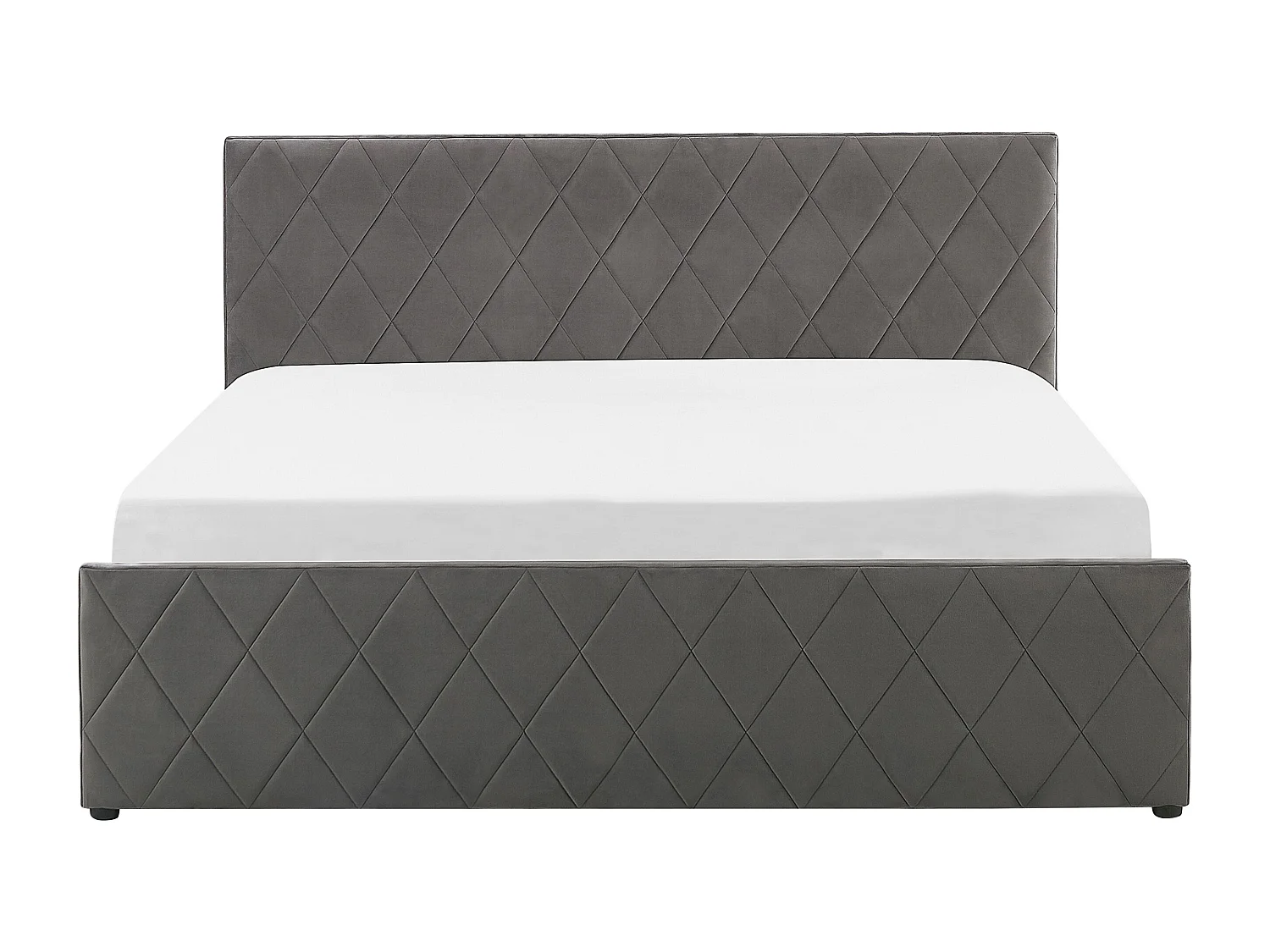 Lit ottoman Velours ROCHEFORT 160 x 200 cm Gris