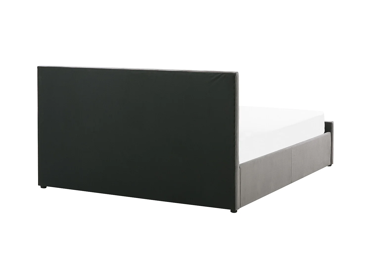 Lit ottoman Velours ROCHEFORT 140 x 200 cm Gris