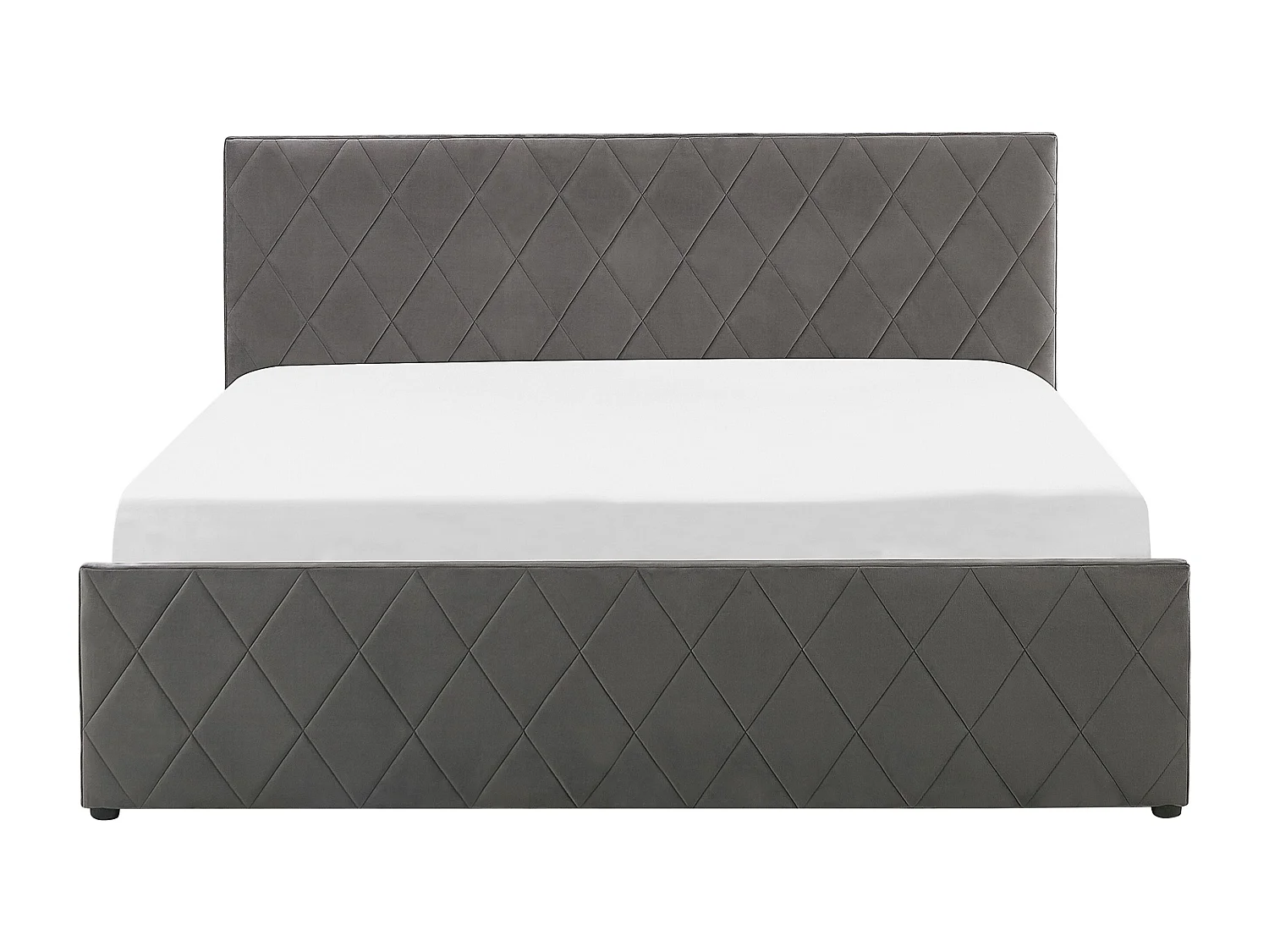 Bed met opbergruimte Fluweel ROCHEFORT 140 x 200 cm Grijs