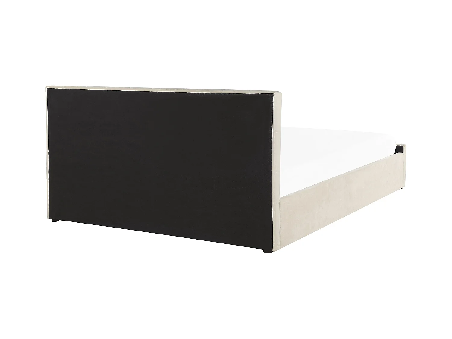 Cama baú Veludo AMIENS 180 x 200 cm Creme claro