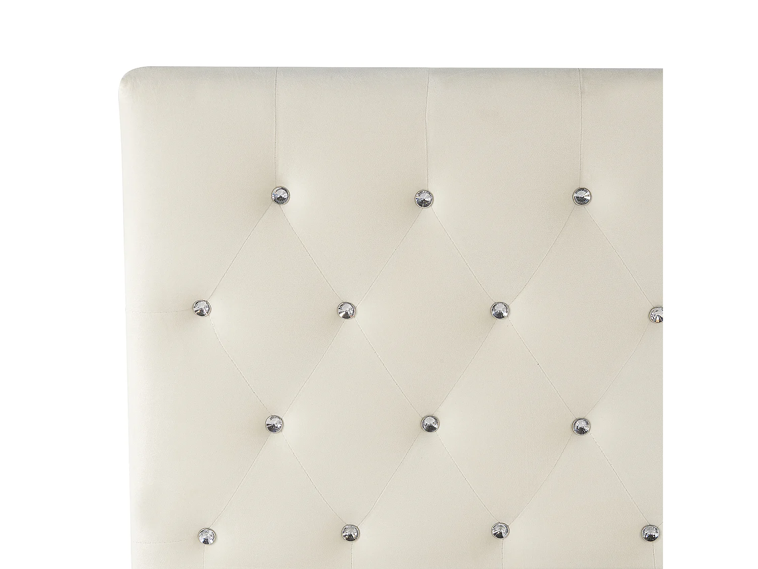 Lit ottoman Velours AMIENS 180 x 200 cm Beige clair