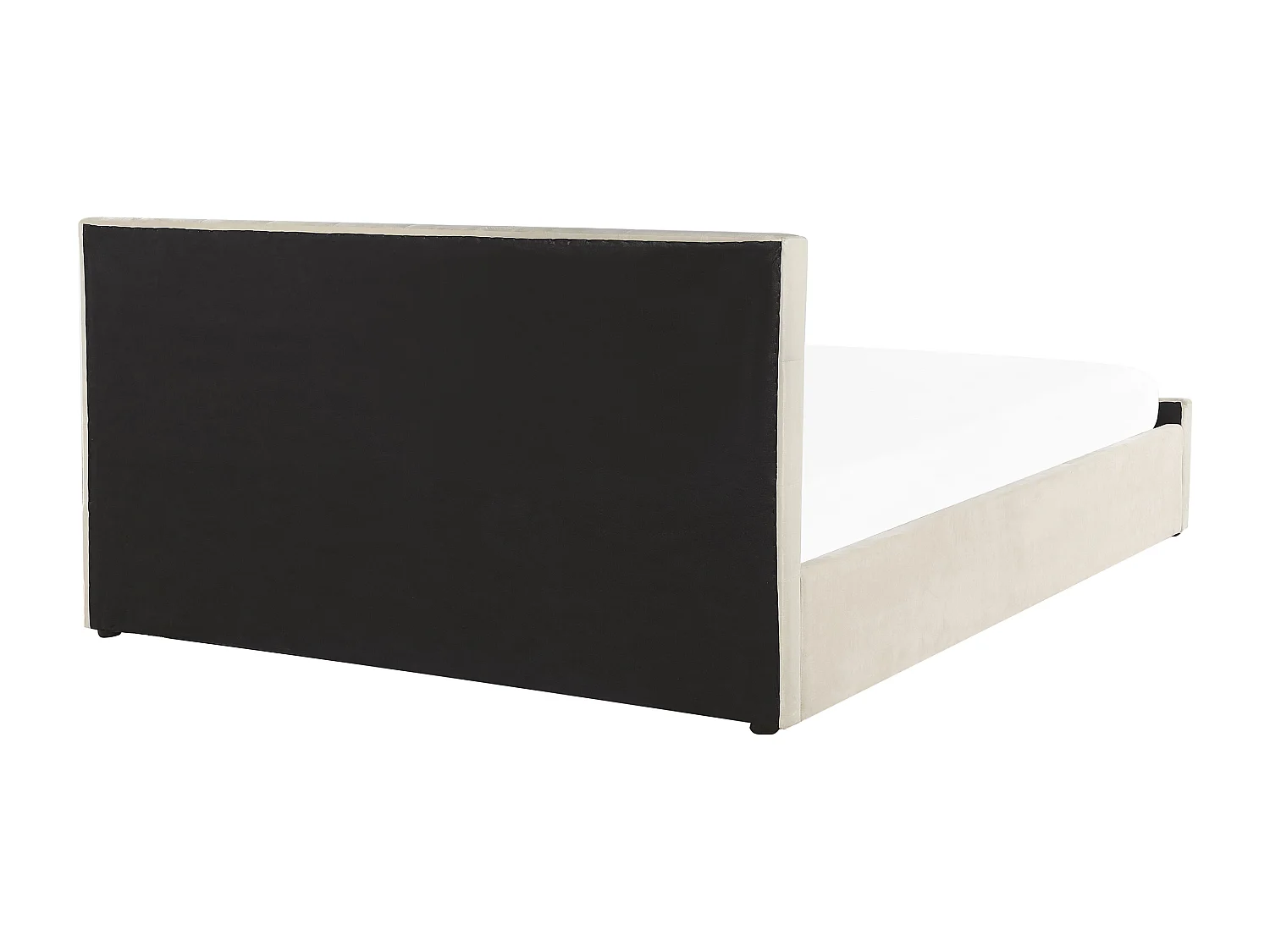 Lit ottoman Velours AMIENS 180 x 200 cm Beige clair