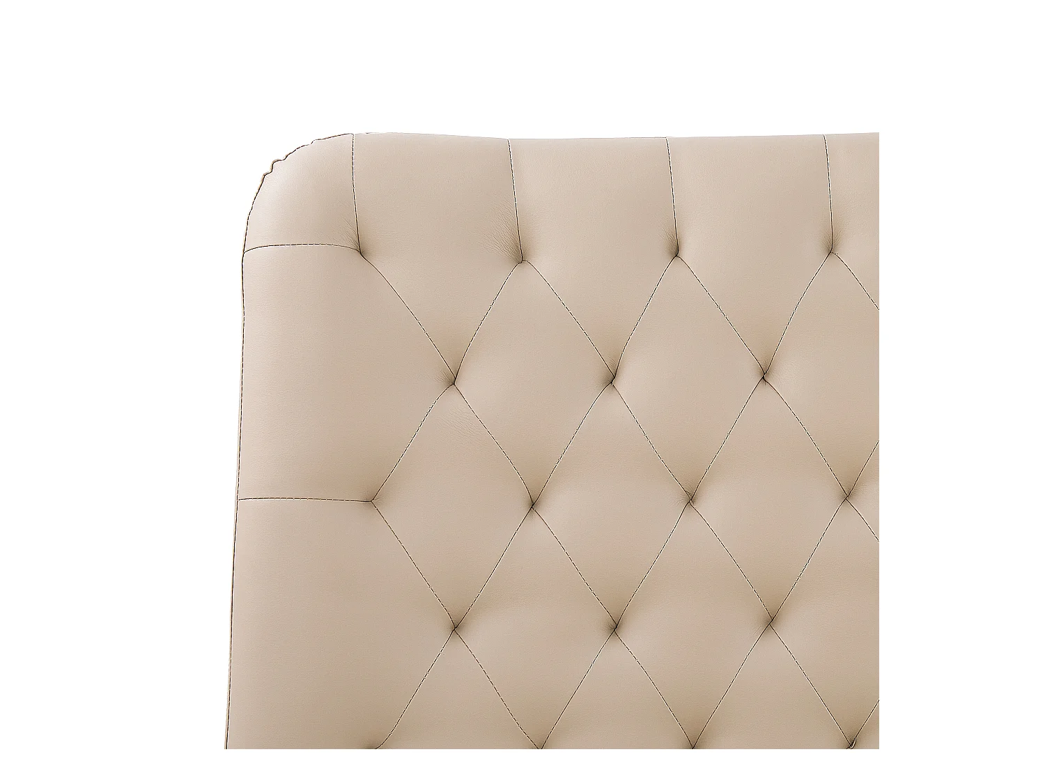 Lit avec sommier Cuir PU ESSONNE 160 x 200 cm Beige