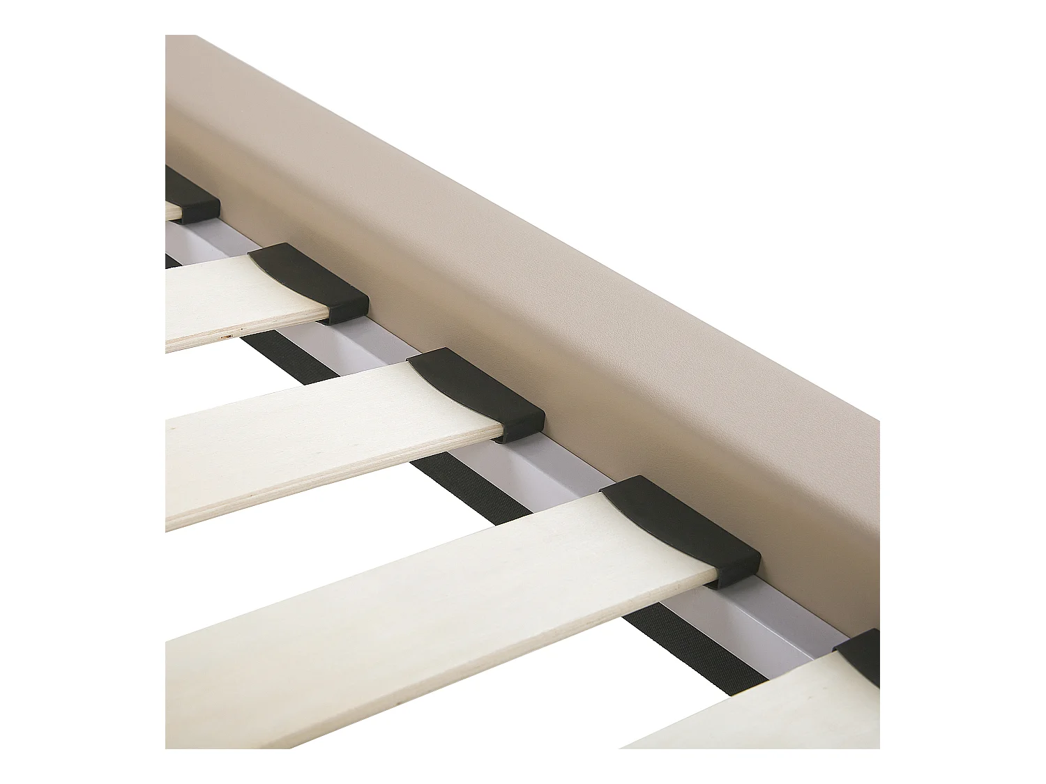 Lit avec sommier Cuir PU ESSONNE 160 x 200 cm Beige