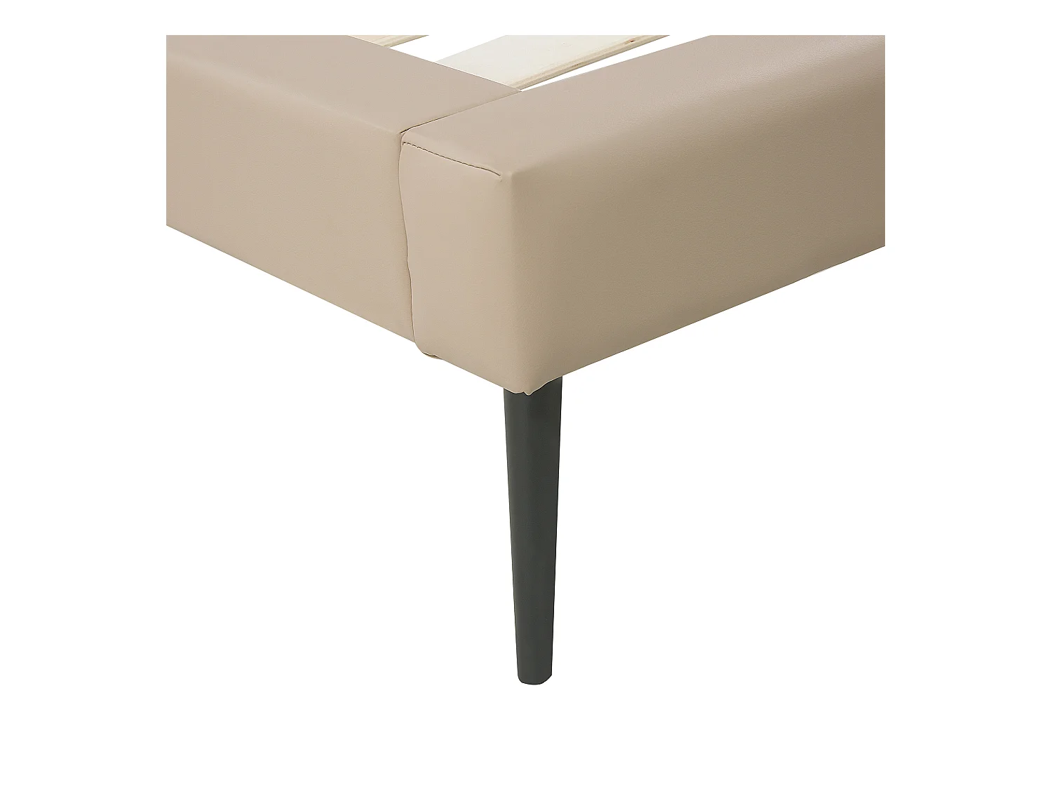 Lit avec sommier Cuir PU ESSONNE 160 x 200 cm Beige