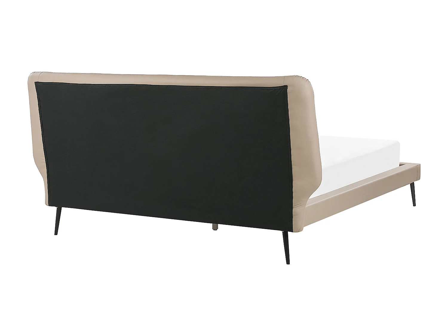 Lit avec sommier Cuir PU ESSONNE 160 x 200 cm Beige