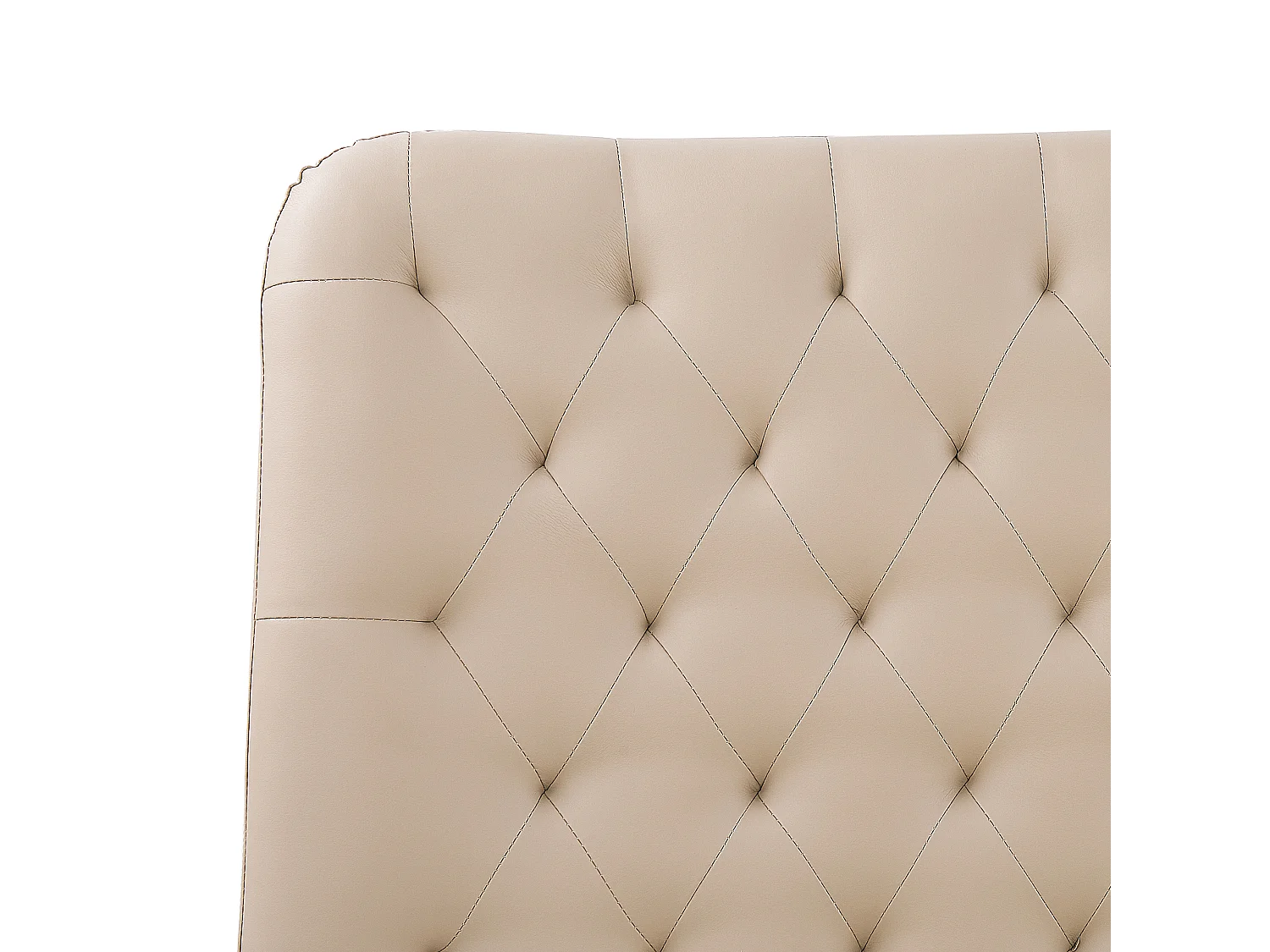 Lit avec sommier Cuir PU ESSONNE 160 x 200 cm Beige