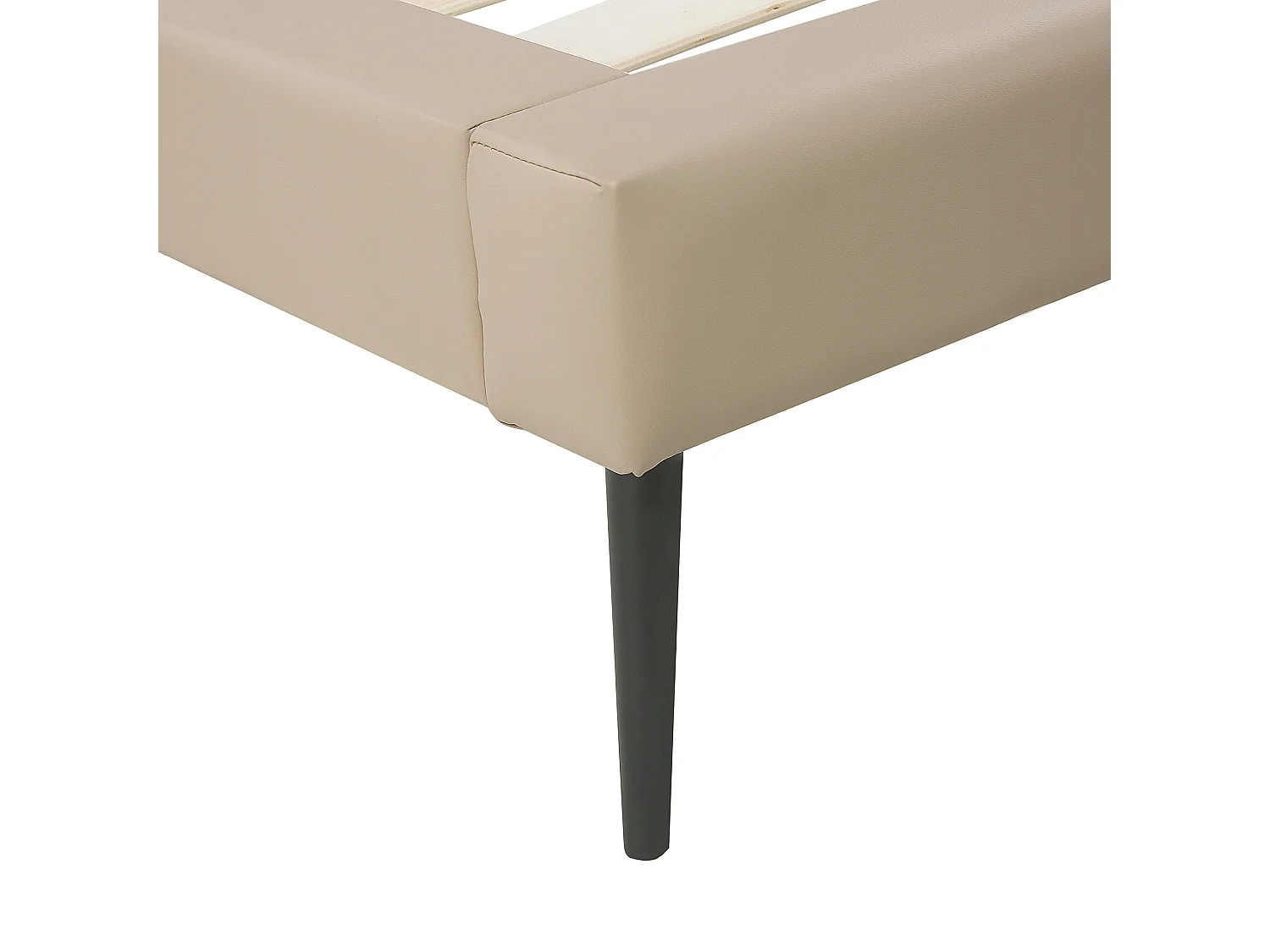 Lit avec sommier Cuir PU ESSONNE 160 x 200 cm Beige