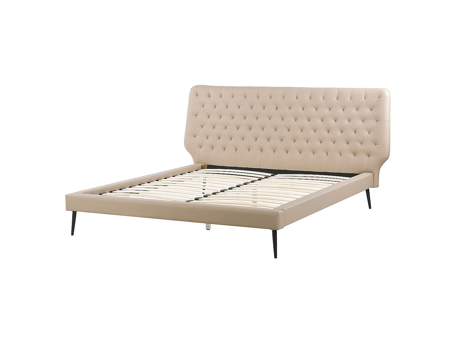Säng med lamellram Konstläder ESSONNE 160 x 200 cm Beige