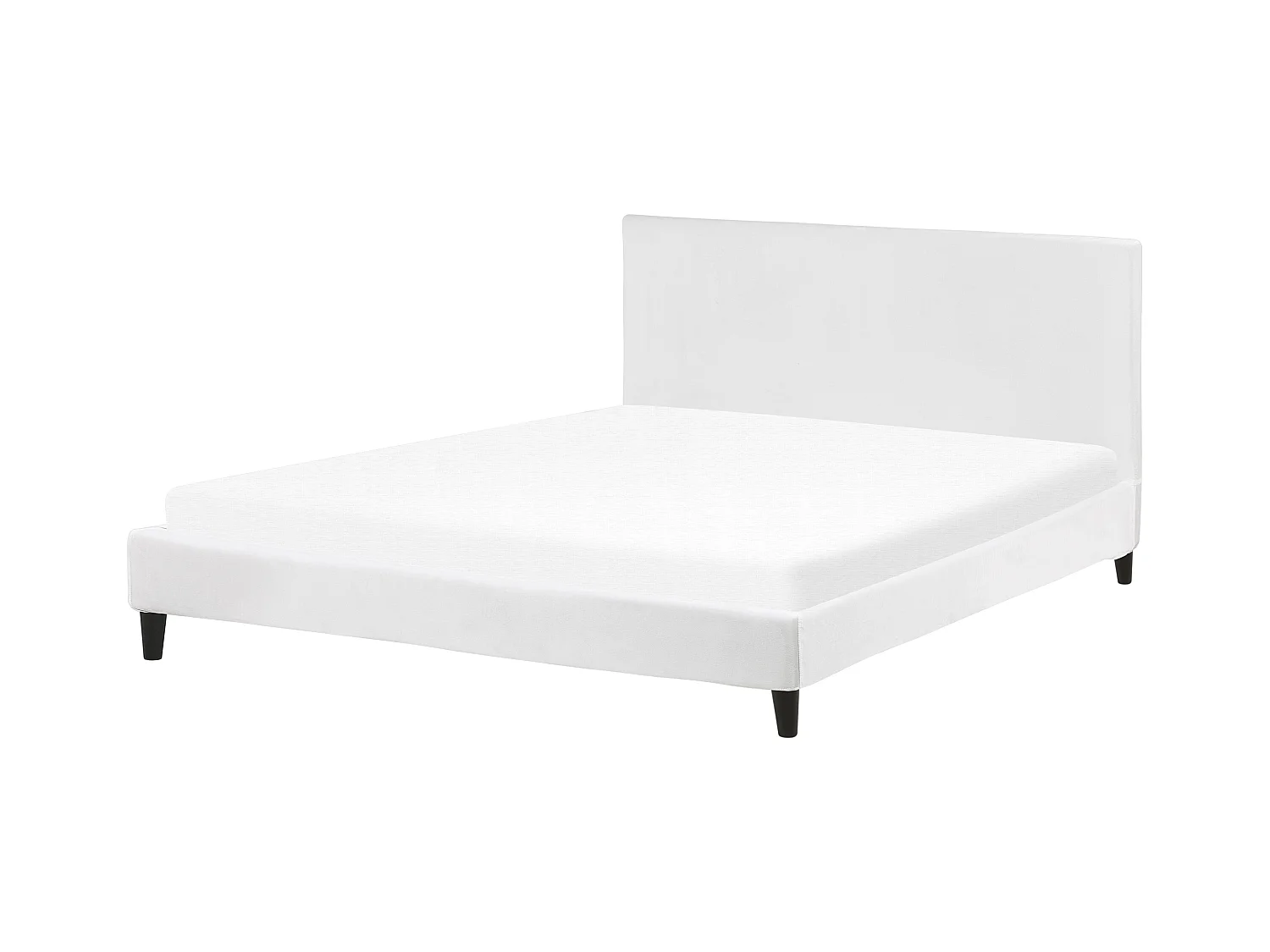 Lit avec sommier Velours FITOU 180 x 200 cm Blanc