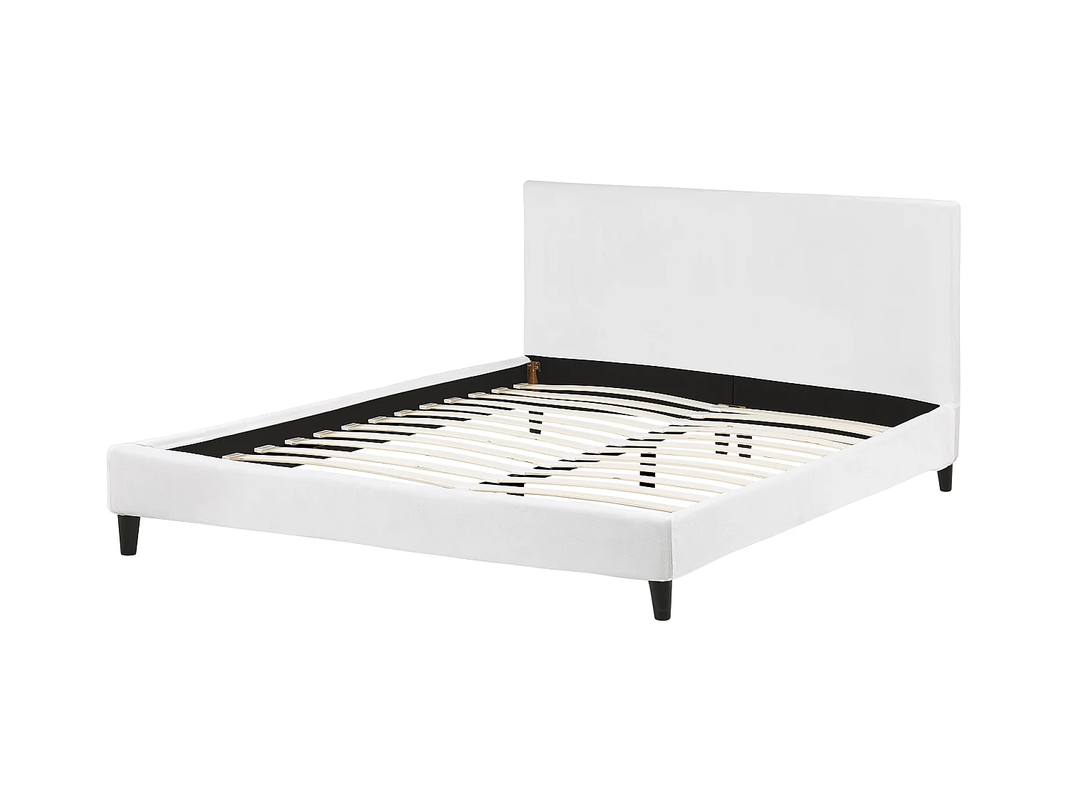 Bed Fluweel FITOU 180 x 200 cm Wit