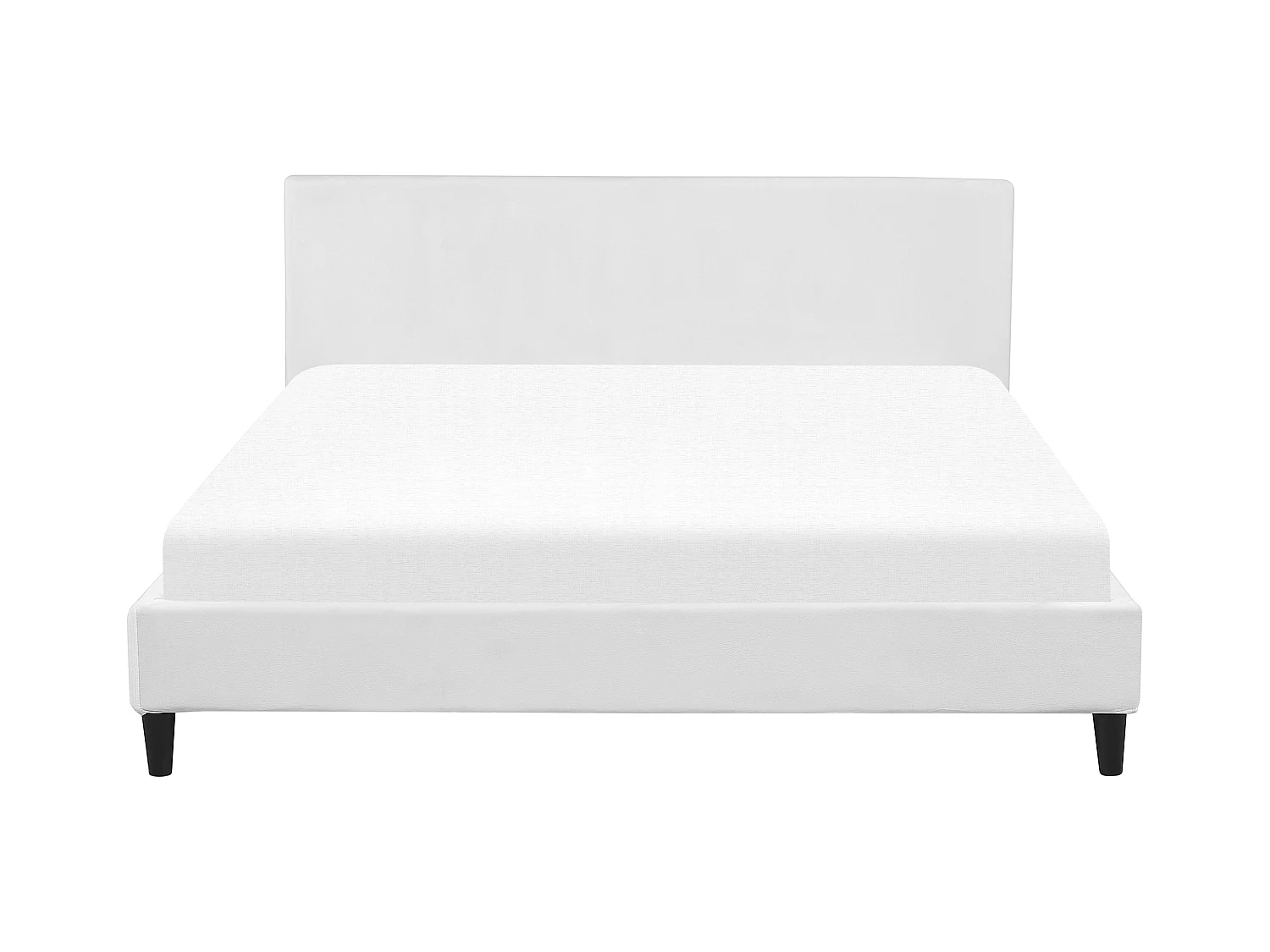 Bed Fluweel FITOU 180 x 200 cm Wit