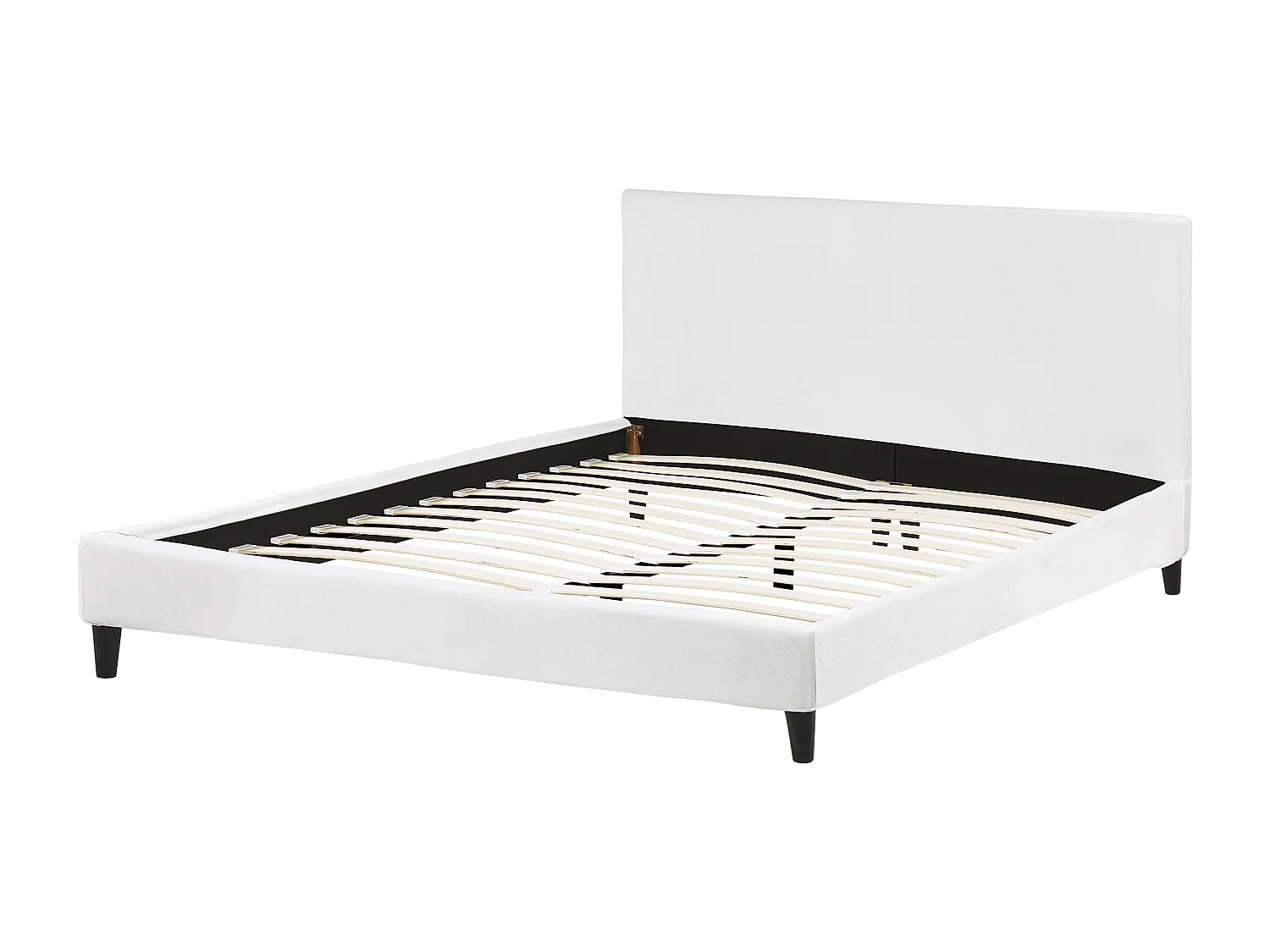Lit avec sommier Velours FITOU 180 x 200 cm Blanc