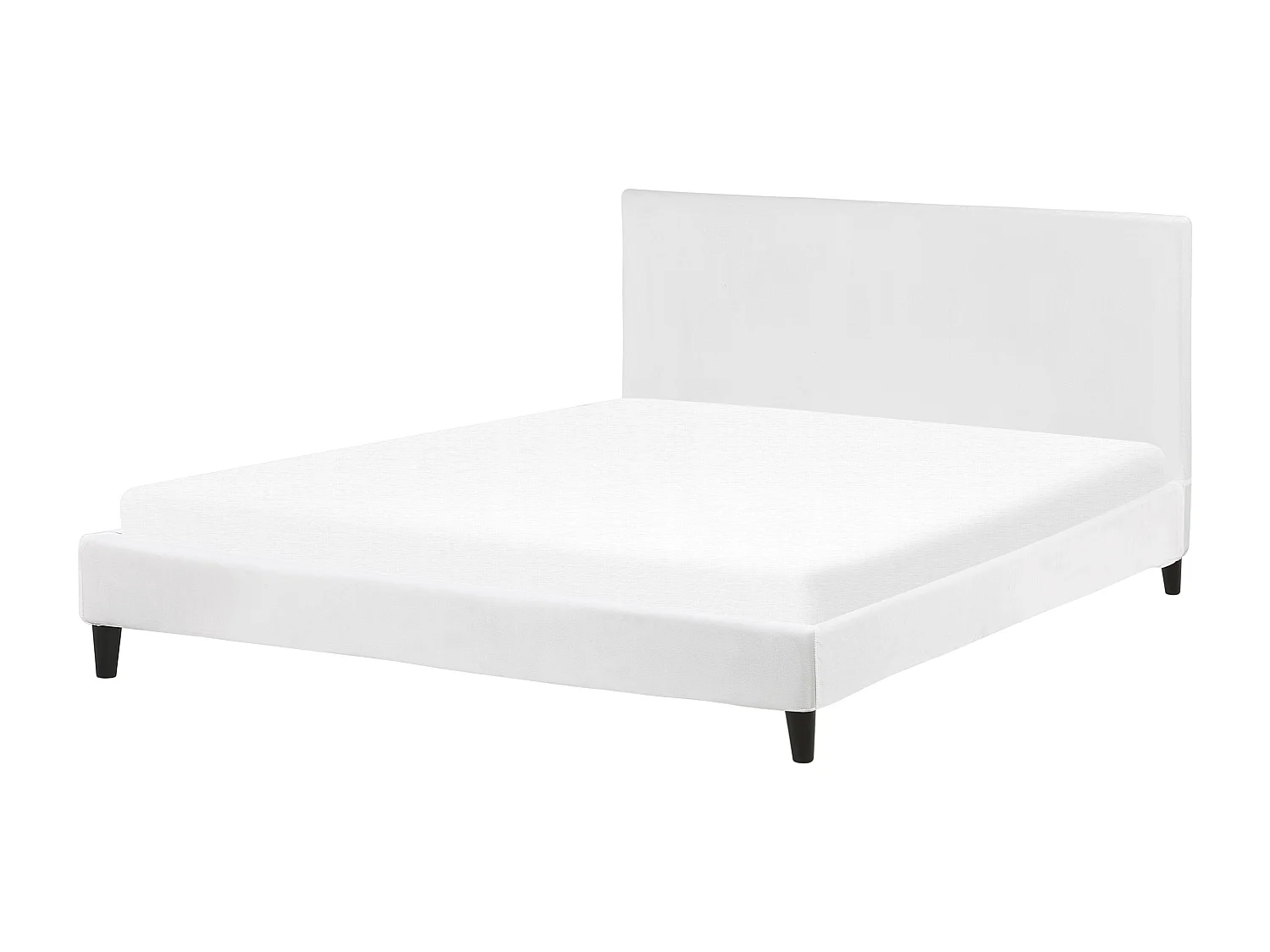 Lit avec sommier Velours FITOU 180 x 200 cm Blanc
