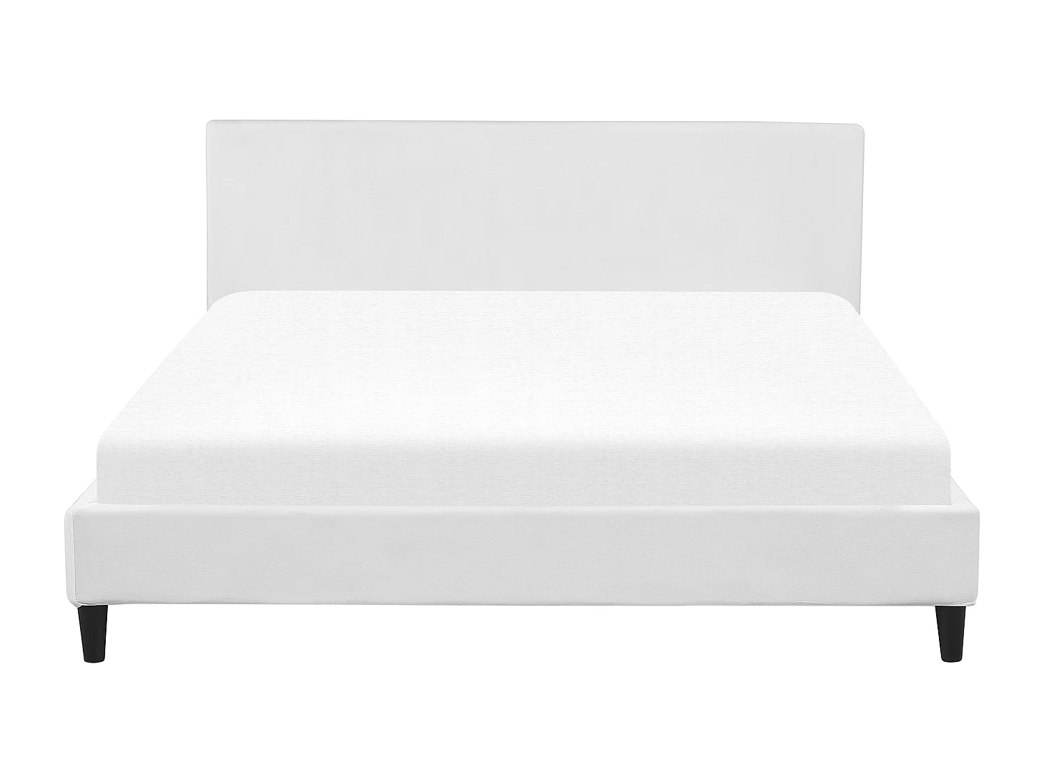 Lit avec sommier Velours FITOU 180 x 200 cm Blanc