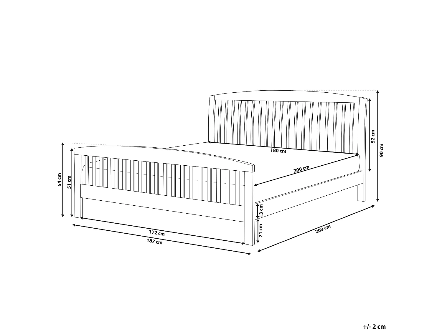 Lit avec sommier Bois de pin CASTRES 180 x 200 cm Marron foncé