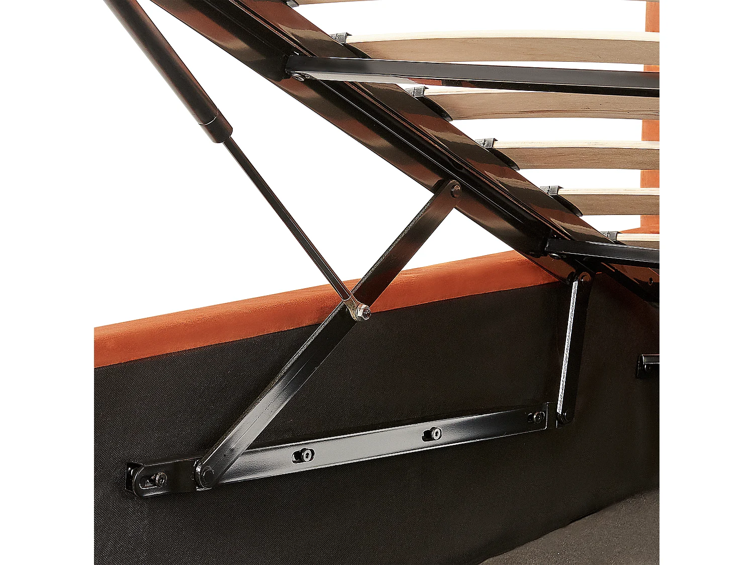 Lit ottoman Velours VION 160 x 200 cm Orange