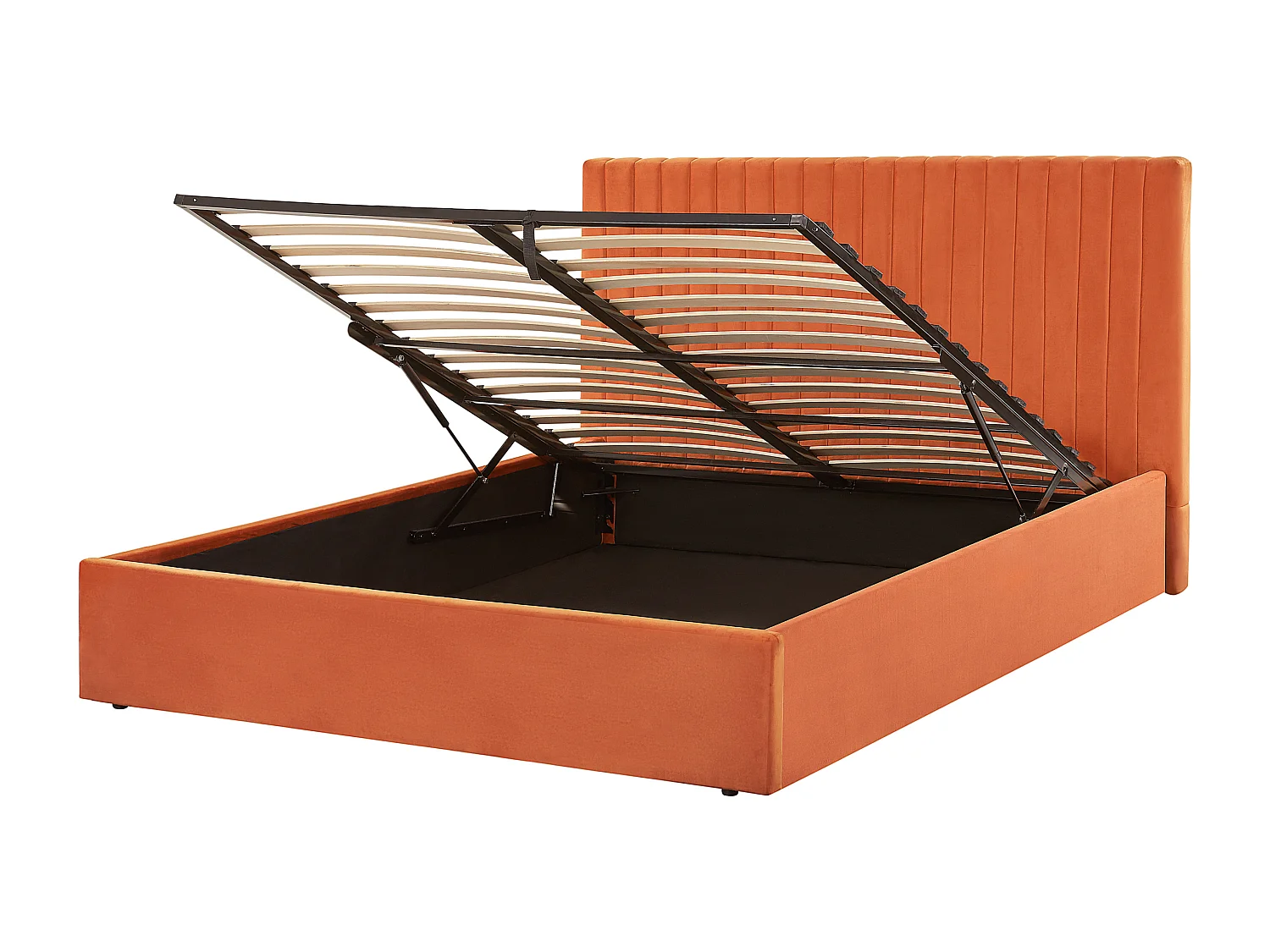 Lit ottoman Velours VION 160 x 200 cm Orange
