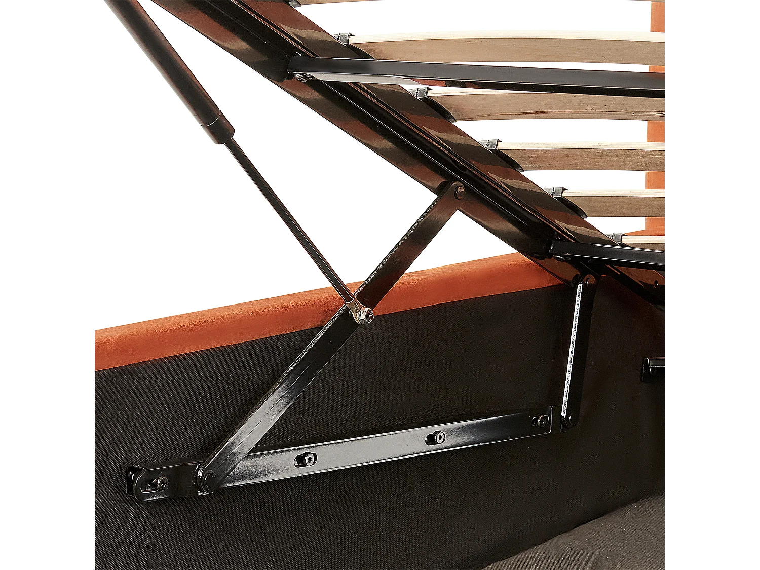 Lit ottoman Velours VION 160 x 200 cm Orange