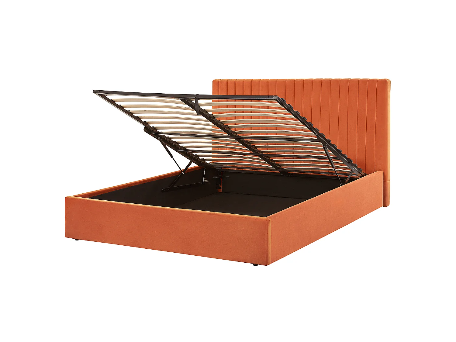 Lit ottoman Velours VION 160 x 200 cm Orange