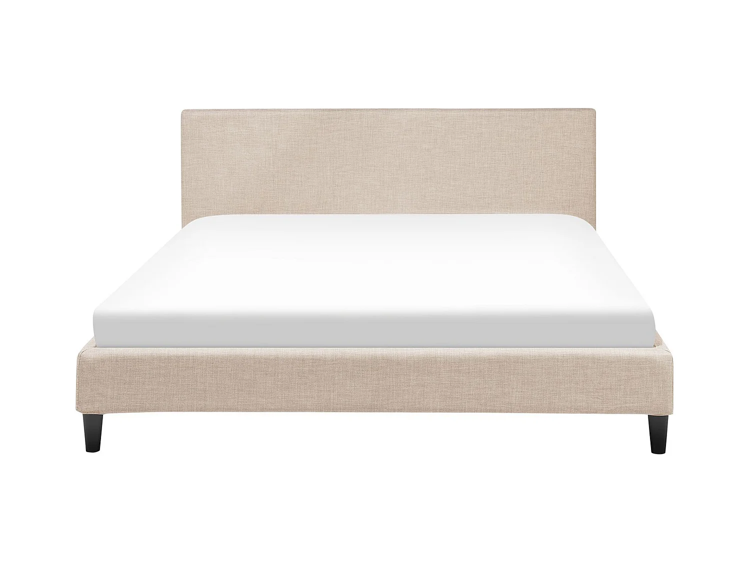 Lit avec sommier Tissu FITOU 160 x 200 cm Beige
