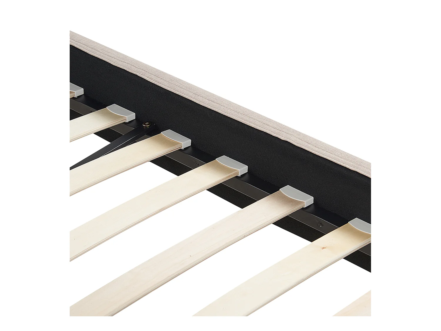 Lit avec sommier Tissu FITOU 160 x 200 cm Beige