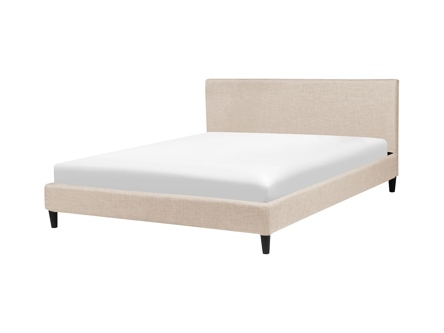 Lit avec sommier Tissu FITOU 160 x 200 cm Beige