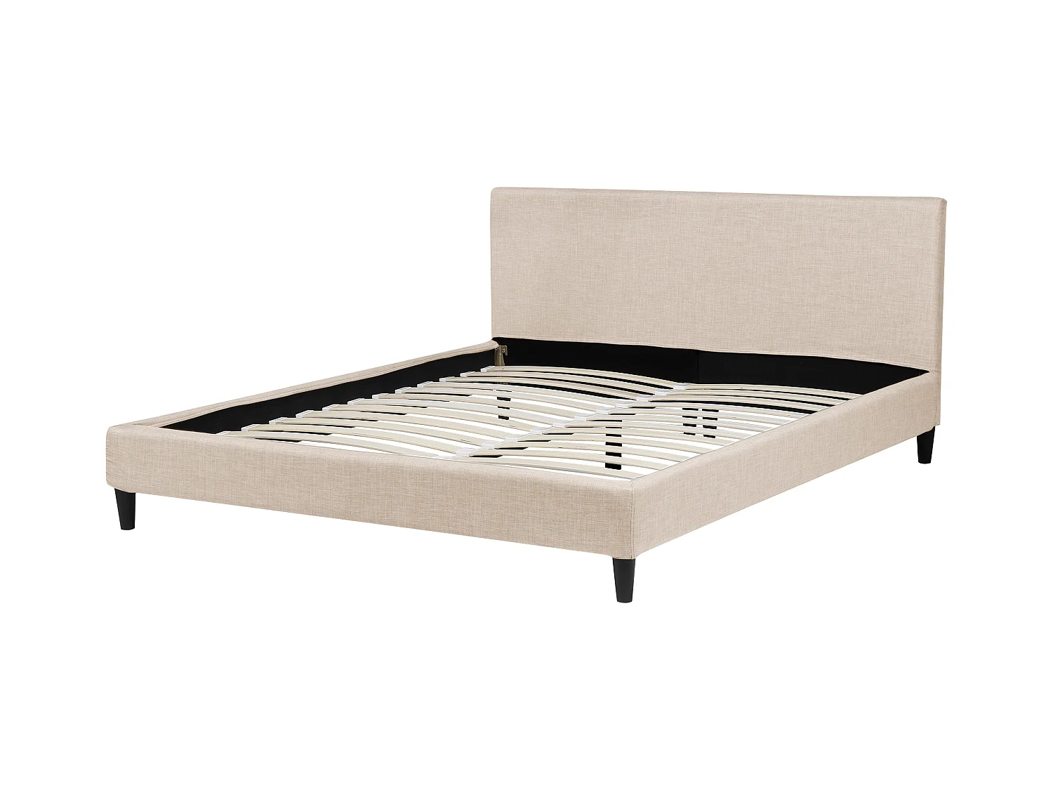 Lit avec sommier Tissu FITOU 160 x 200 cm Beige
