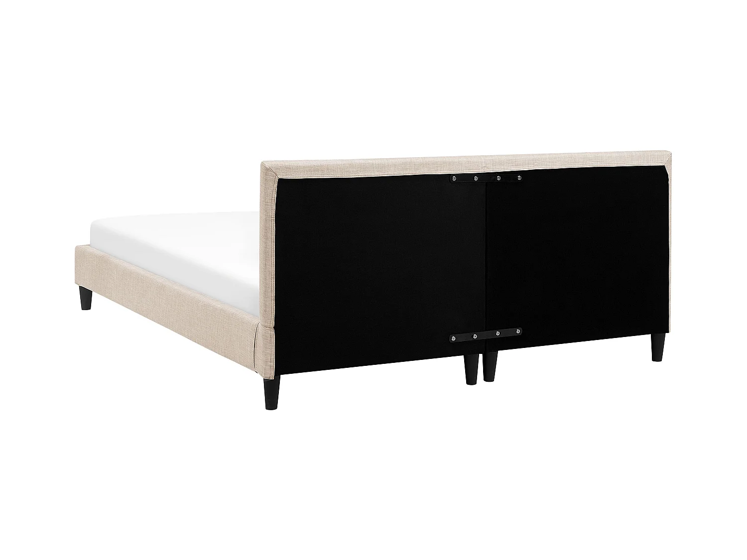 Lit avec sommier Tissu FITOU 160 x 200 cm Beige