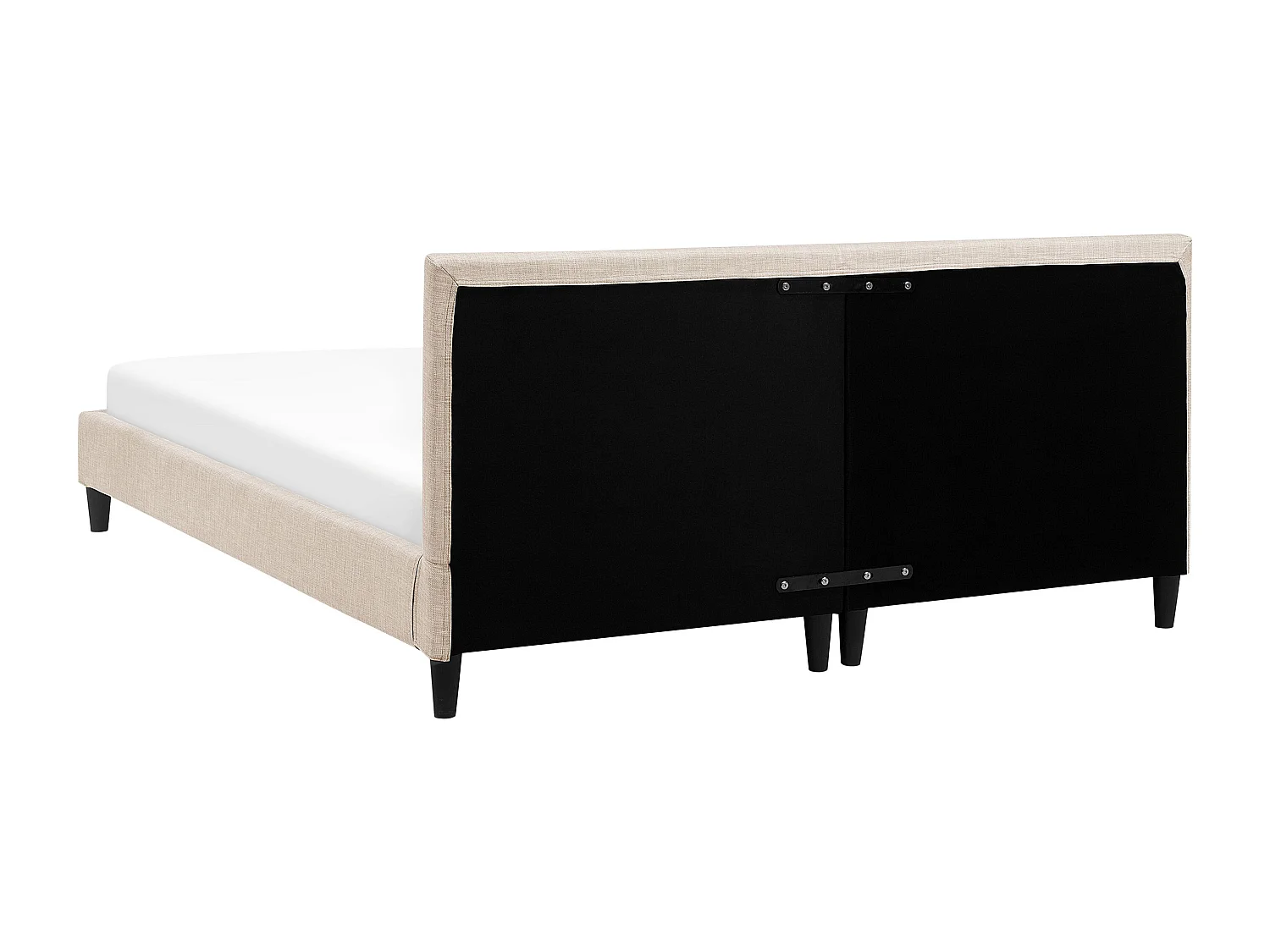 Lit avec sommier Tissu FITOU 160 x 200 cm Beige