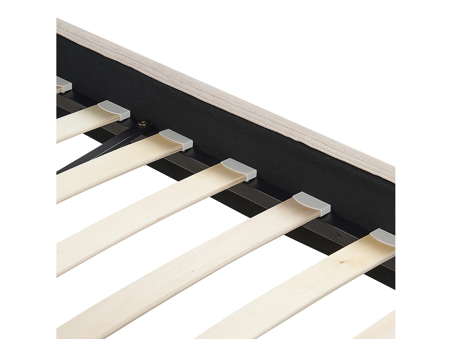 Lit avec sommier Tissu FITOU 160 x 200 cm Beige