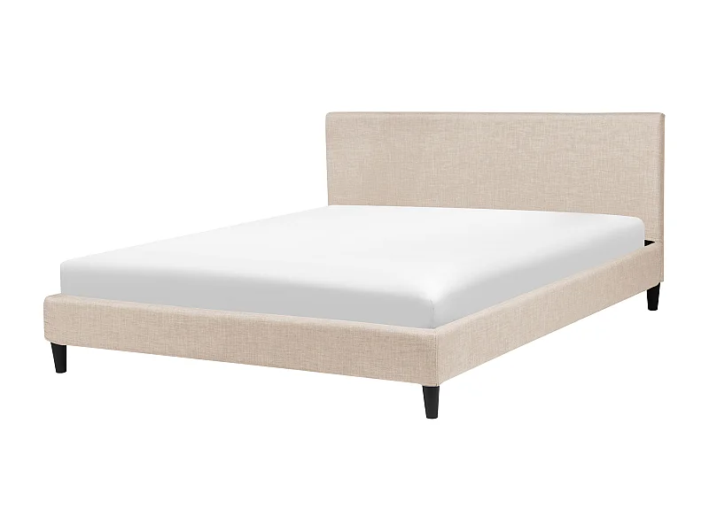 Lit avec sommier Tissu FITOU 160 x 200 cm Beige