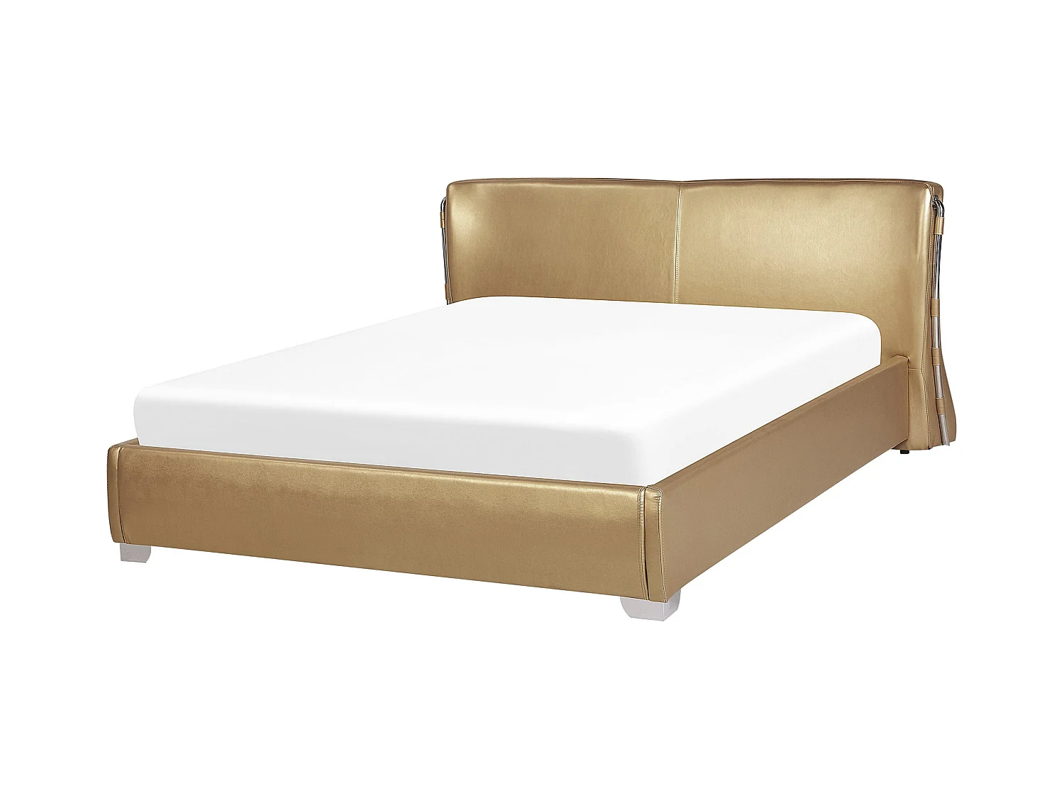 Modernes Bett Echtleder 160 x 200 cm golden Paris