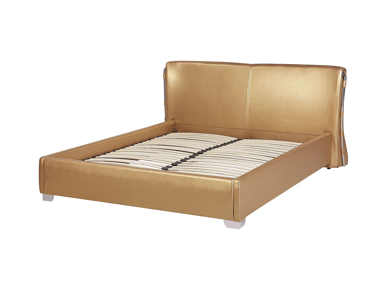 Modernes Bett Echtleder 160 x 200 cm golden Paris